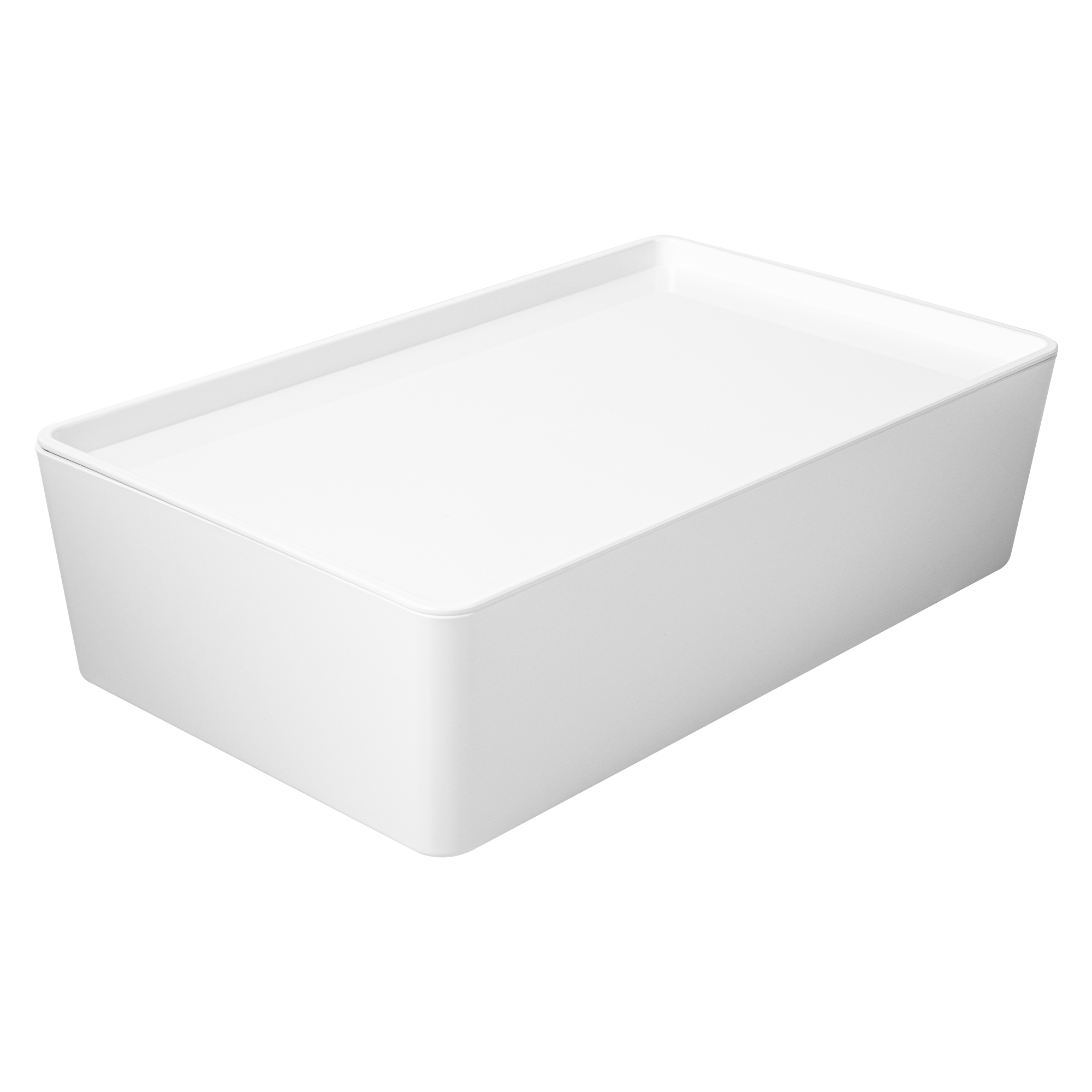 Контейнер 30x8x18 см 3.75 л ПЭТ с крышкой цвет белый - 1