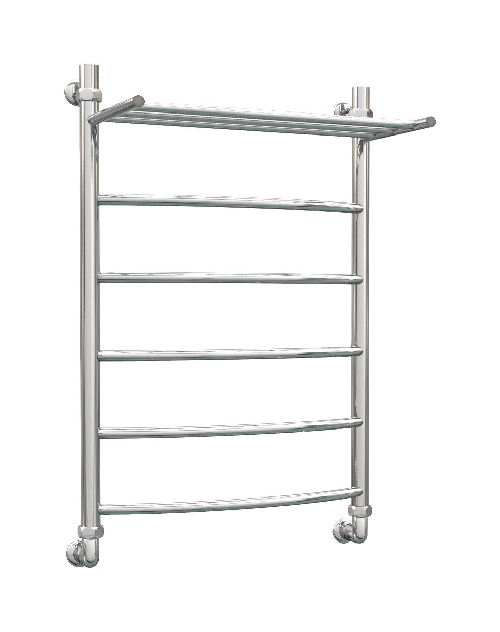 Изображение товара Водяной полотенцесушитель с полкой и зеркальным блеском Роснерж L104100 700x530 мм