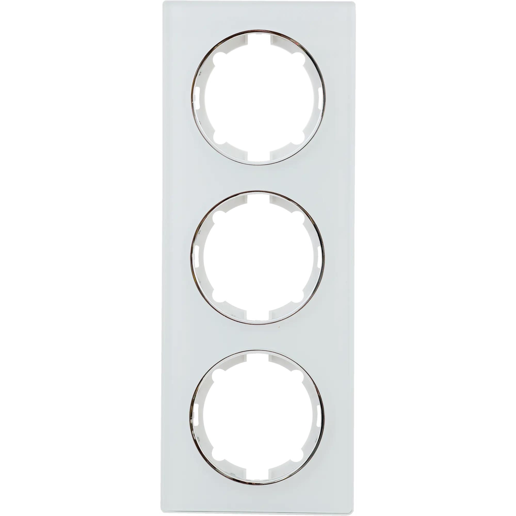 Изображение товара Рамка для розеток и выключателей вертикальная Onekeyelectro Florence 3 поста цвет белый