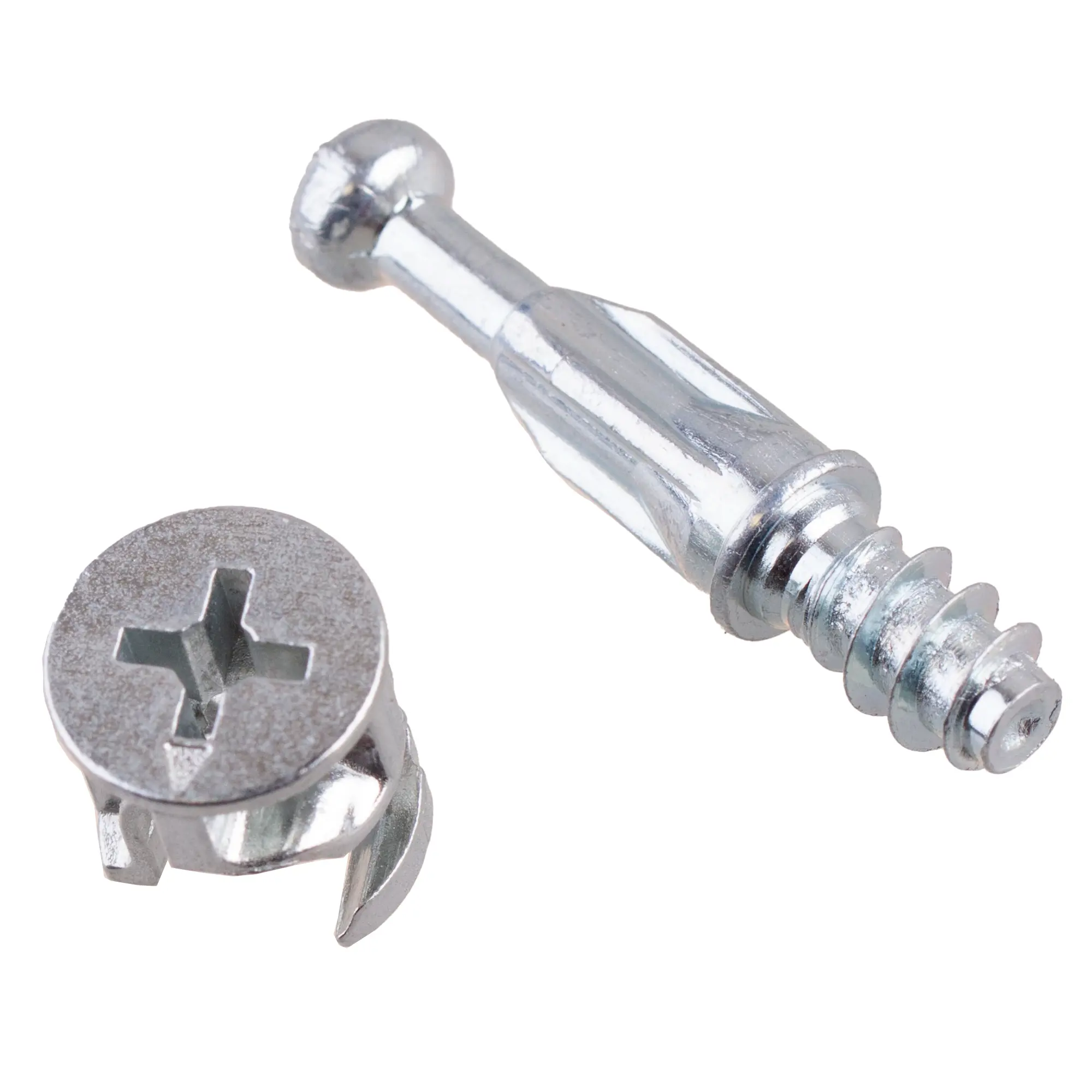 Набор эксцентриковых стяжек 12-24 мм сталь оцинкованная цвет серебро 4 шт.