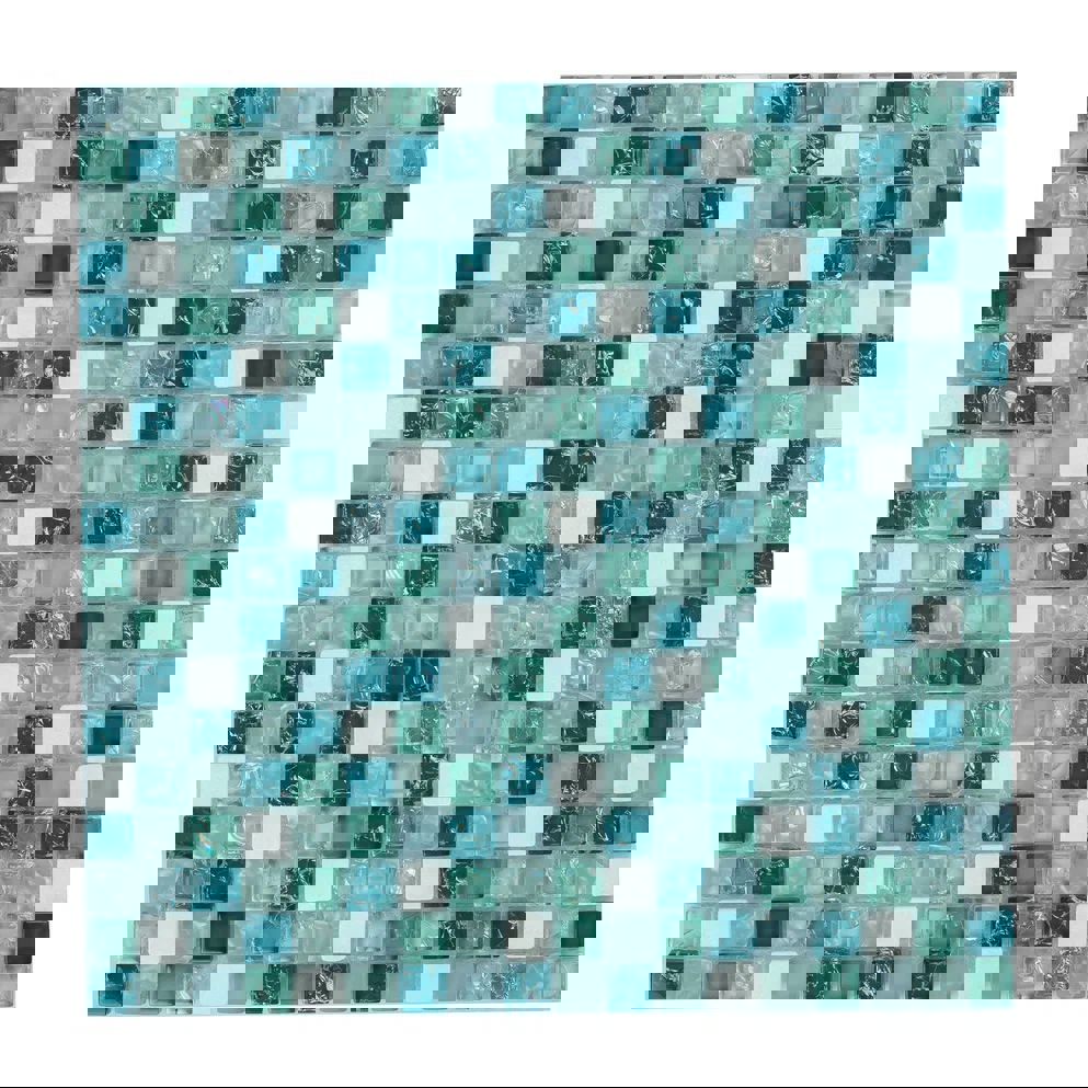 Изображение товара Мозаика стеклянная Керамоград Gs095b_10 30x30 см синяя для внутренней и наружной отделки