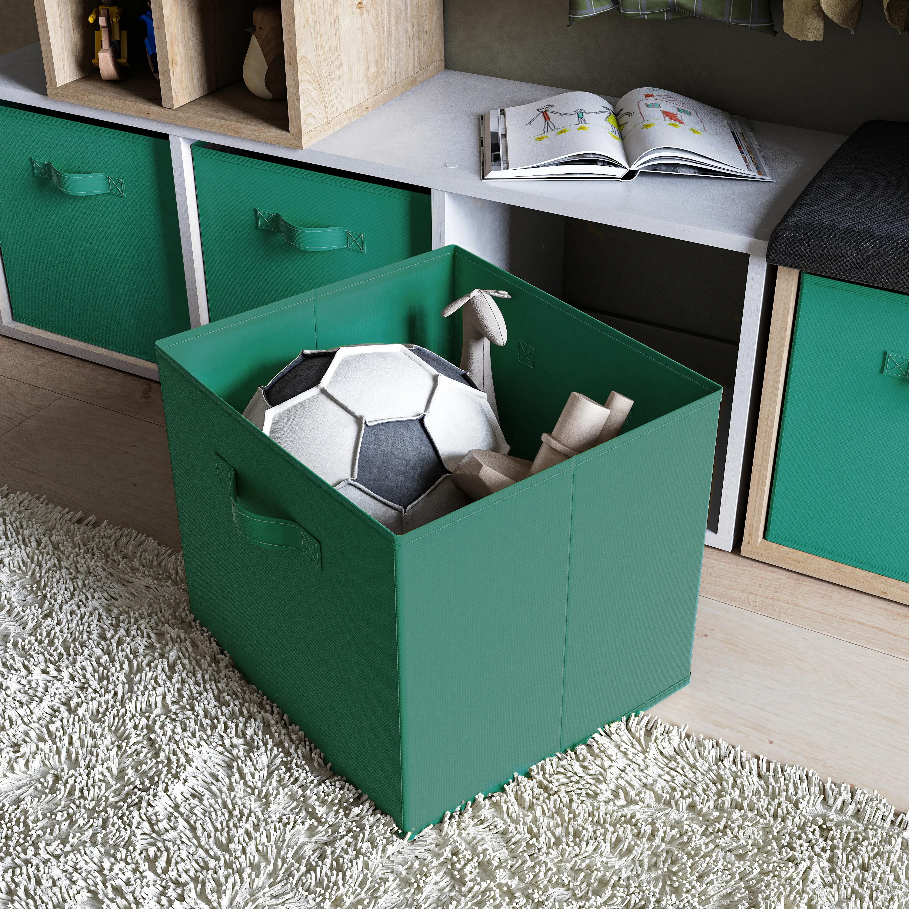 Короб Spaceo KUB 31x31x31 см 29.7 л полипропилен цвет зеленый - 7