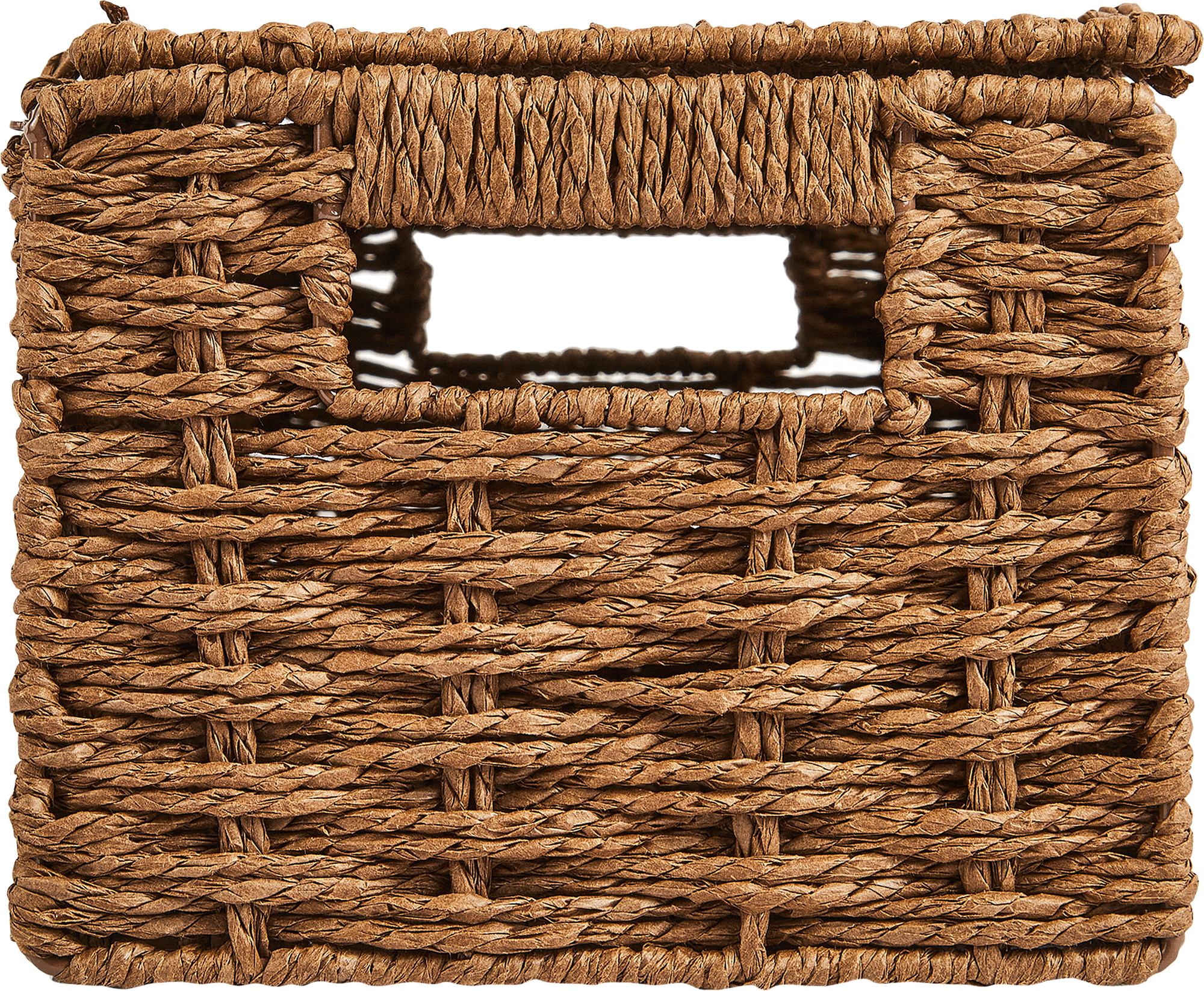 Корзина с крышкой для хранения 30x15x18 см бумага цвет коричневый - 5