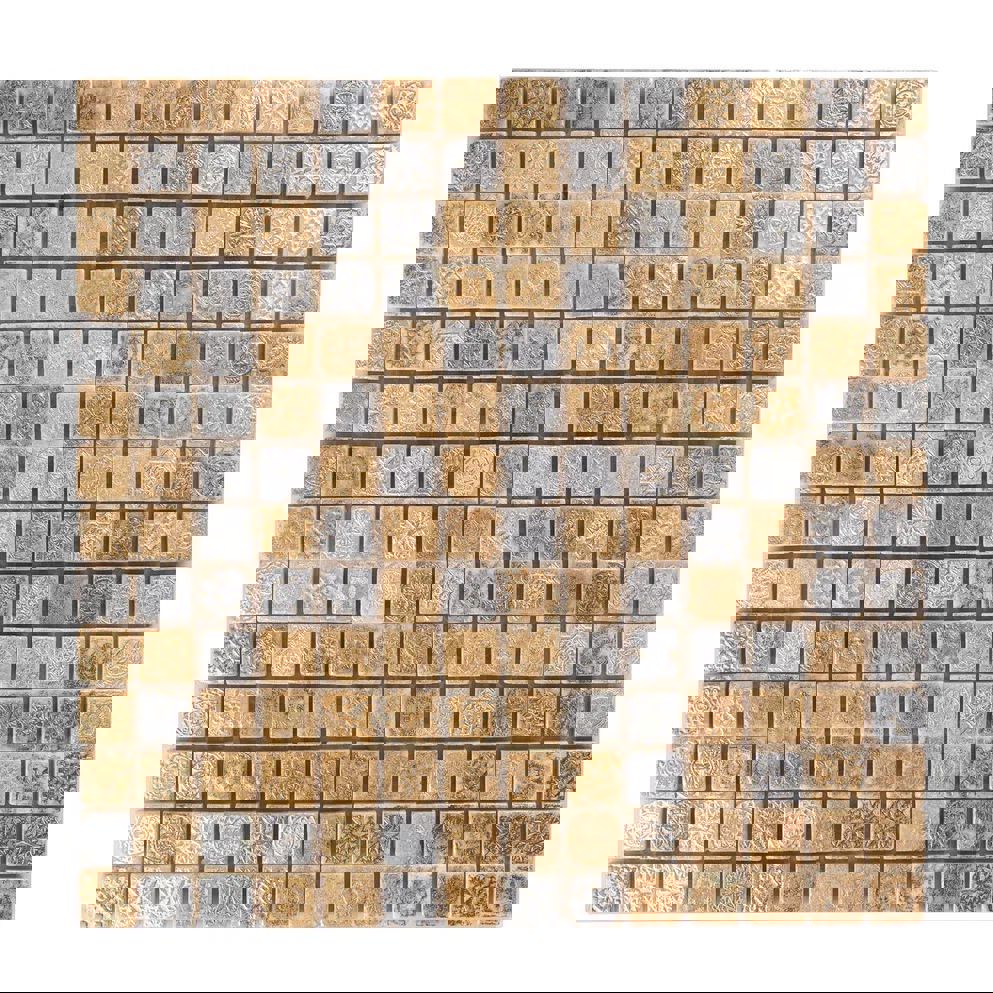 Изображение товара Мозаика стеклянная Керамоград Kg2001_10 30x30 см золотая и серебристая