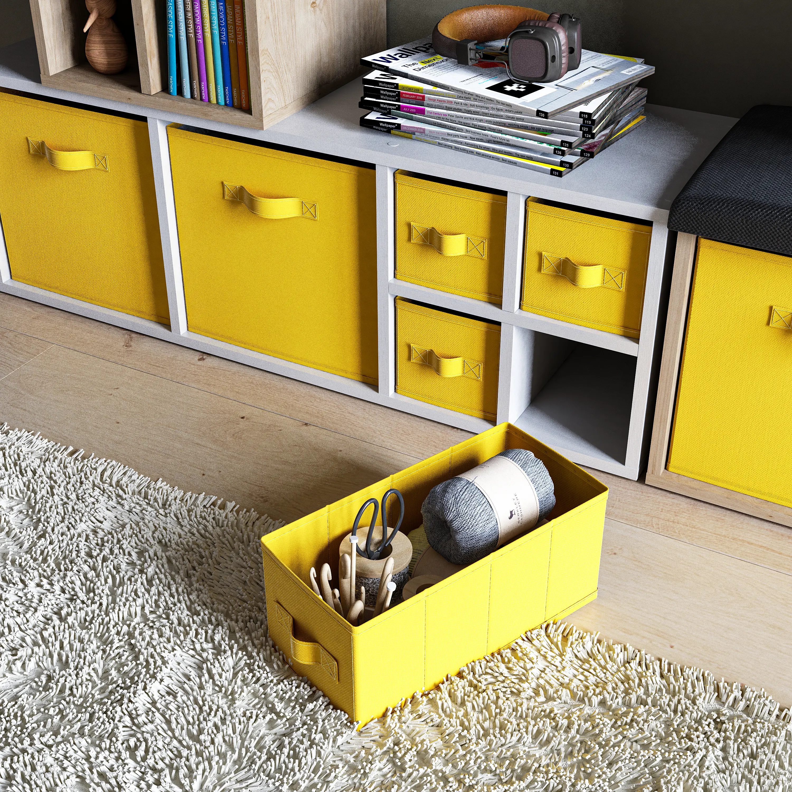Короб Spaceo KUB Banana 15x31x15 см 6.9 л полиэстер цвет жёлтый - 3