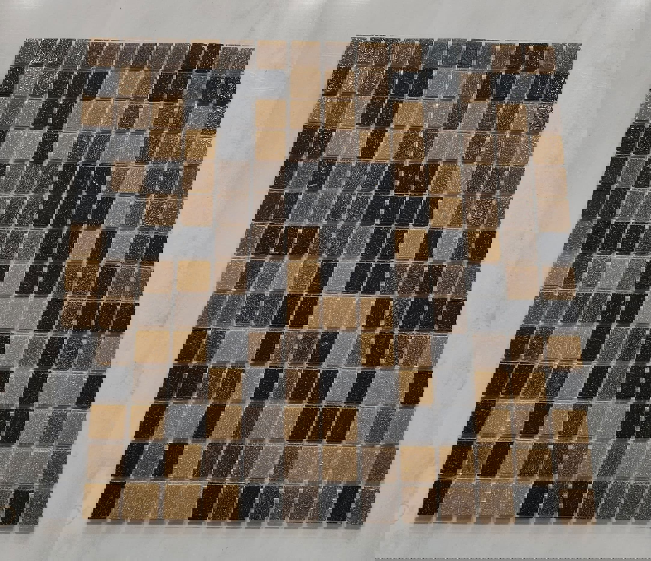 Изображение товара Стеклянная мозаика Керамоград Kg109_05 30.5x30.5 см коричневая для кухни и ванной