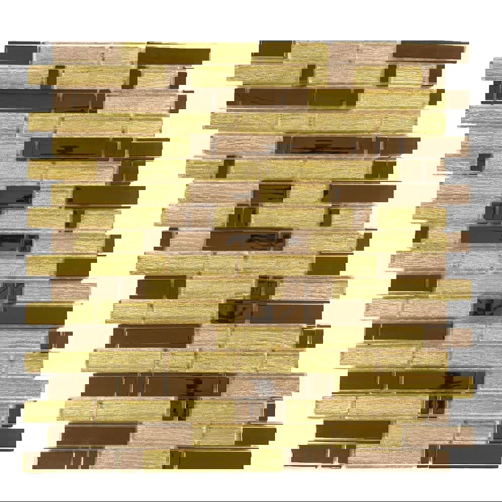 Изображение товара Стеклянная мозаика Керамоград XF060_01 30.5x30.5 см жёлтая/золотая