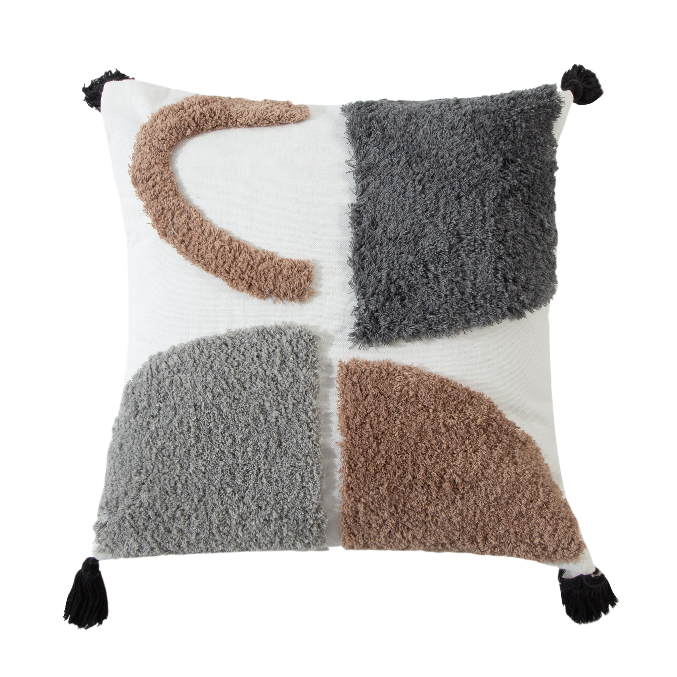 Изображение товара Подушка Валенсия 45x45 см Серо-черная абстрактный рисунок неоклассика