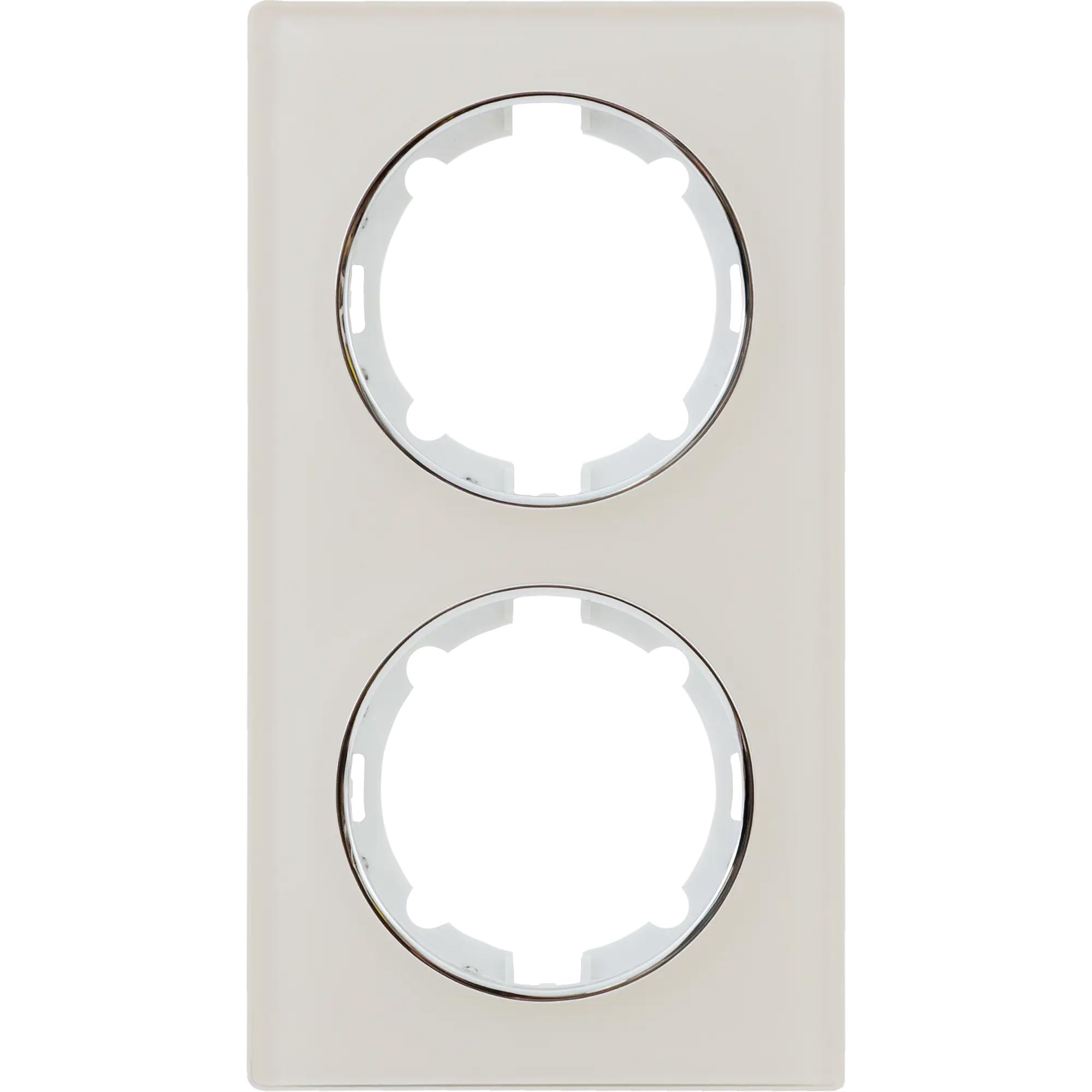 Изображение товара Рамка для розеток и выключателей вертикальная Onekeyelectro Florence 2 поста цвет бежевый