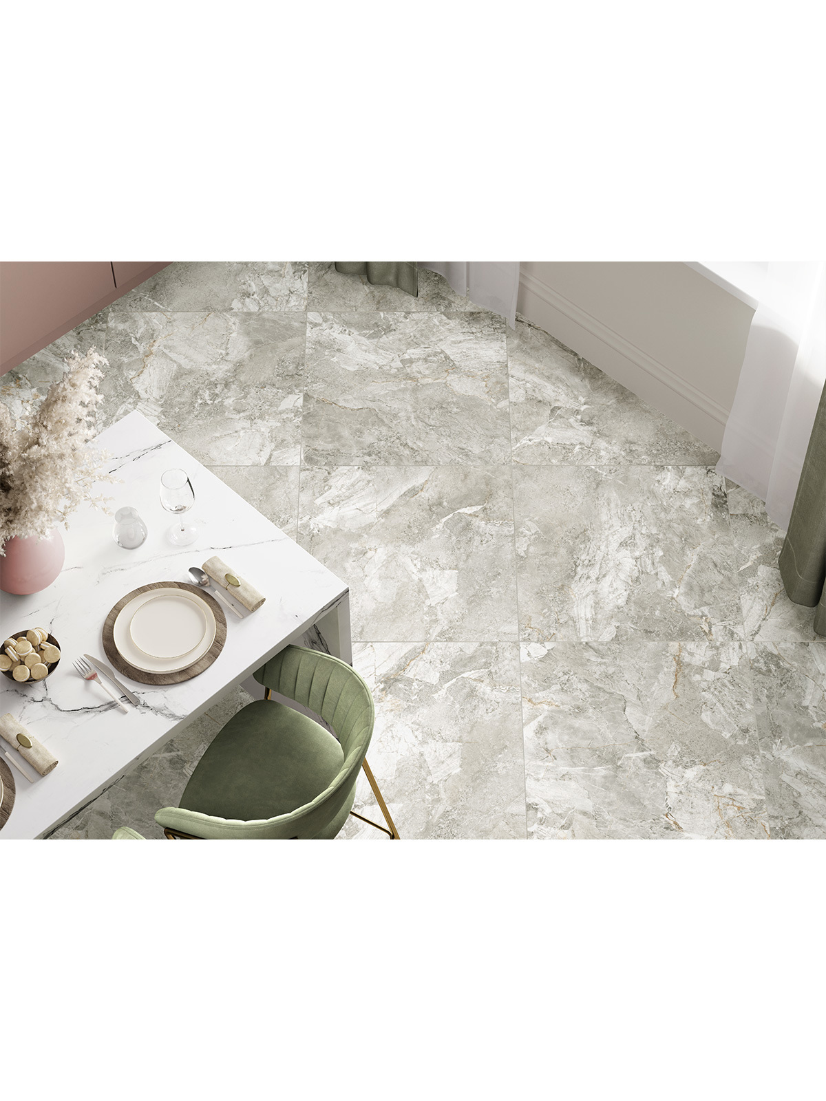 Изображение товара Керамогранит Alma ceramica Rock line 60x60 см мраморный эффект Россия