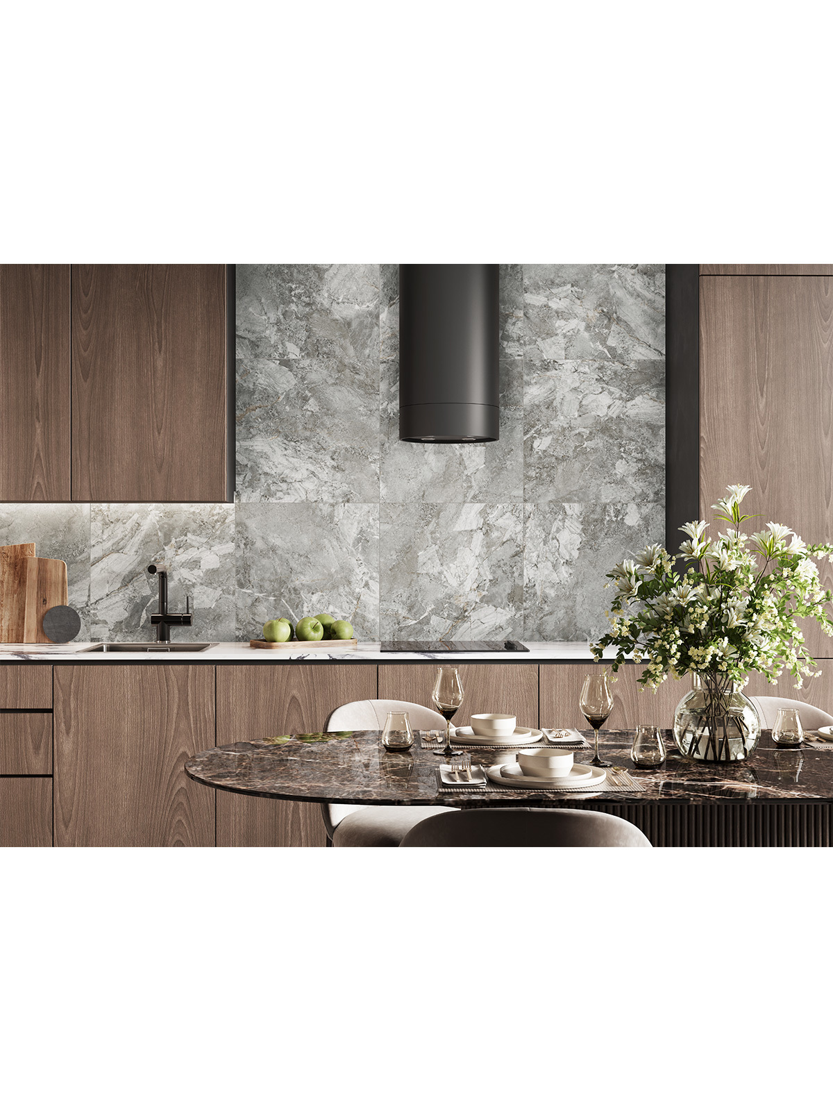 Изображение товара Керамогранит Alma ceramica Rock line GFU6060RKL27R 60x60см серый серебристый