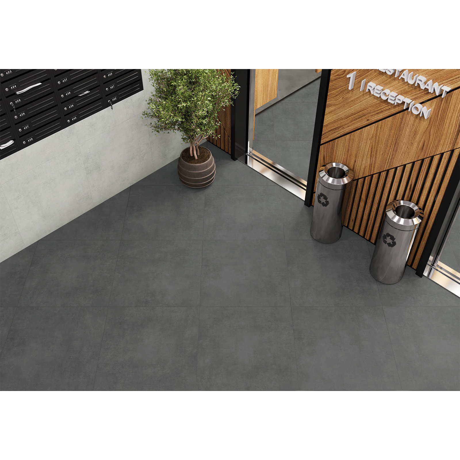 Изображение товара Керамогранит Artkera group Cement pro 60x60 см мокрый асфальт