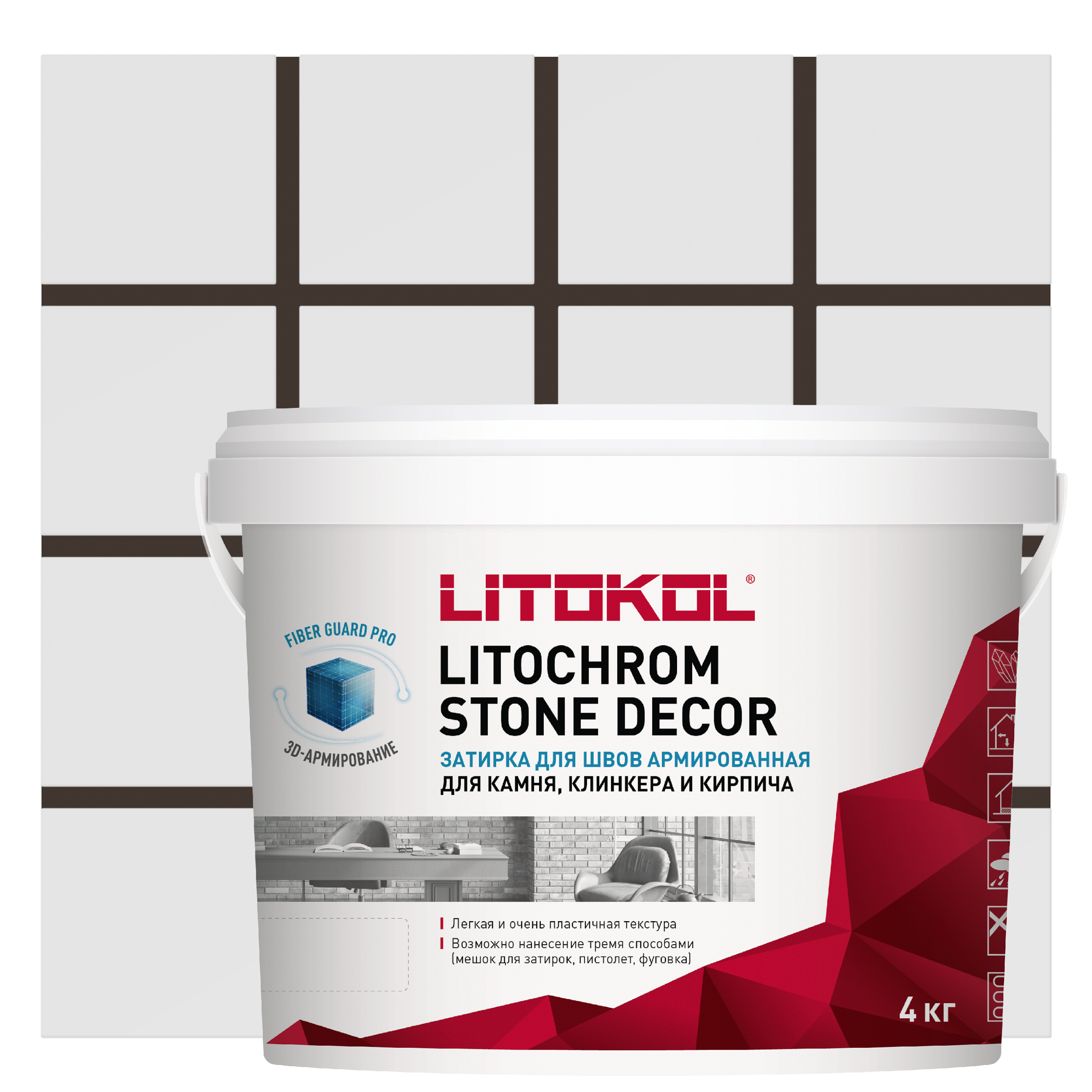 Изображение товара Затирка цементная Litochrom Stone Decor SD.420 4 кг графит