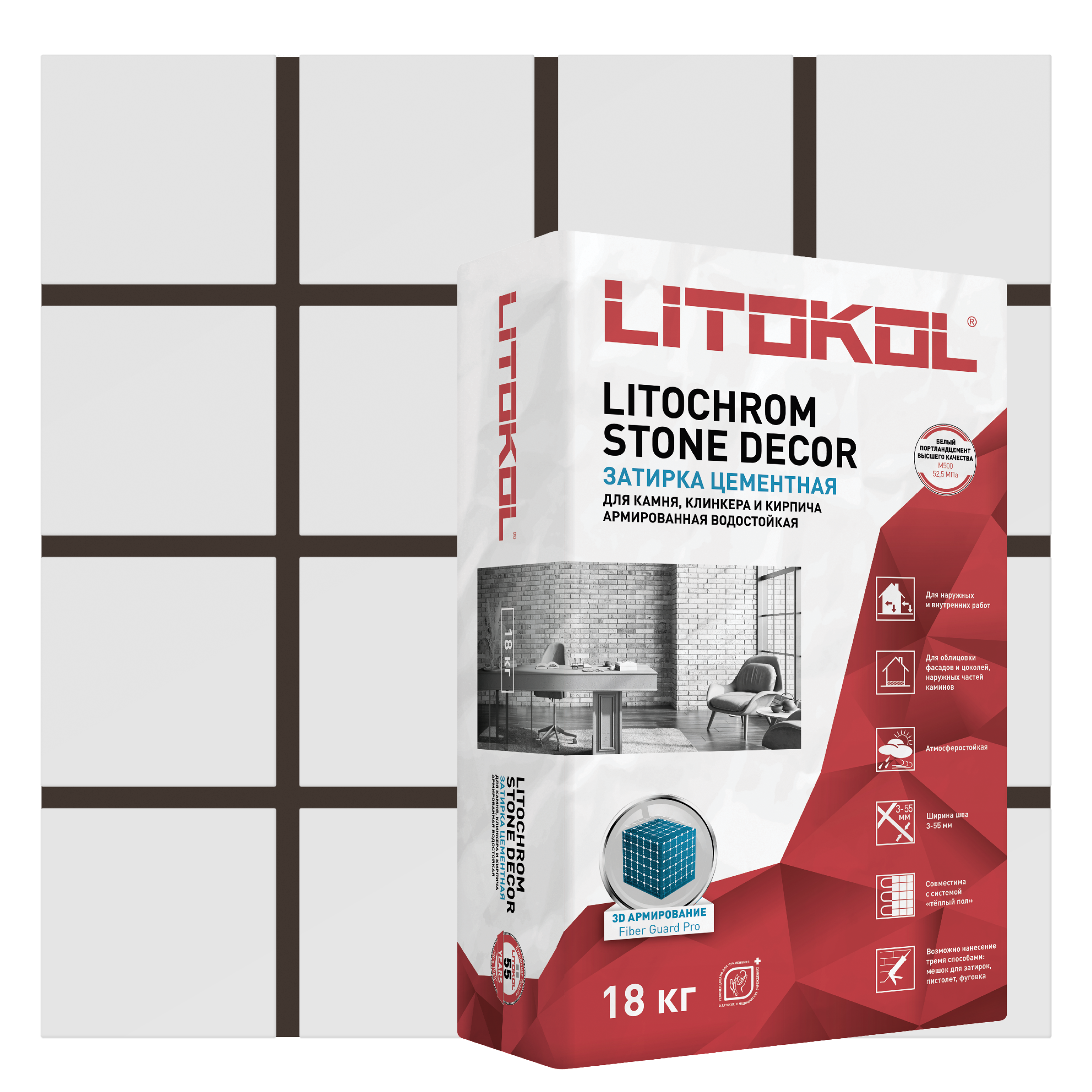 Изображение товара Затирка цементная Litochrom Stone Decor SD.430 18 кг песочный