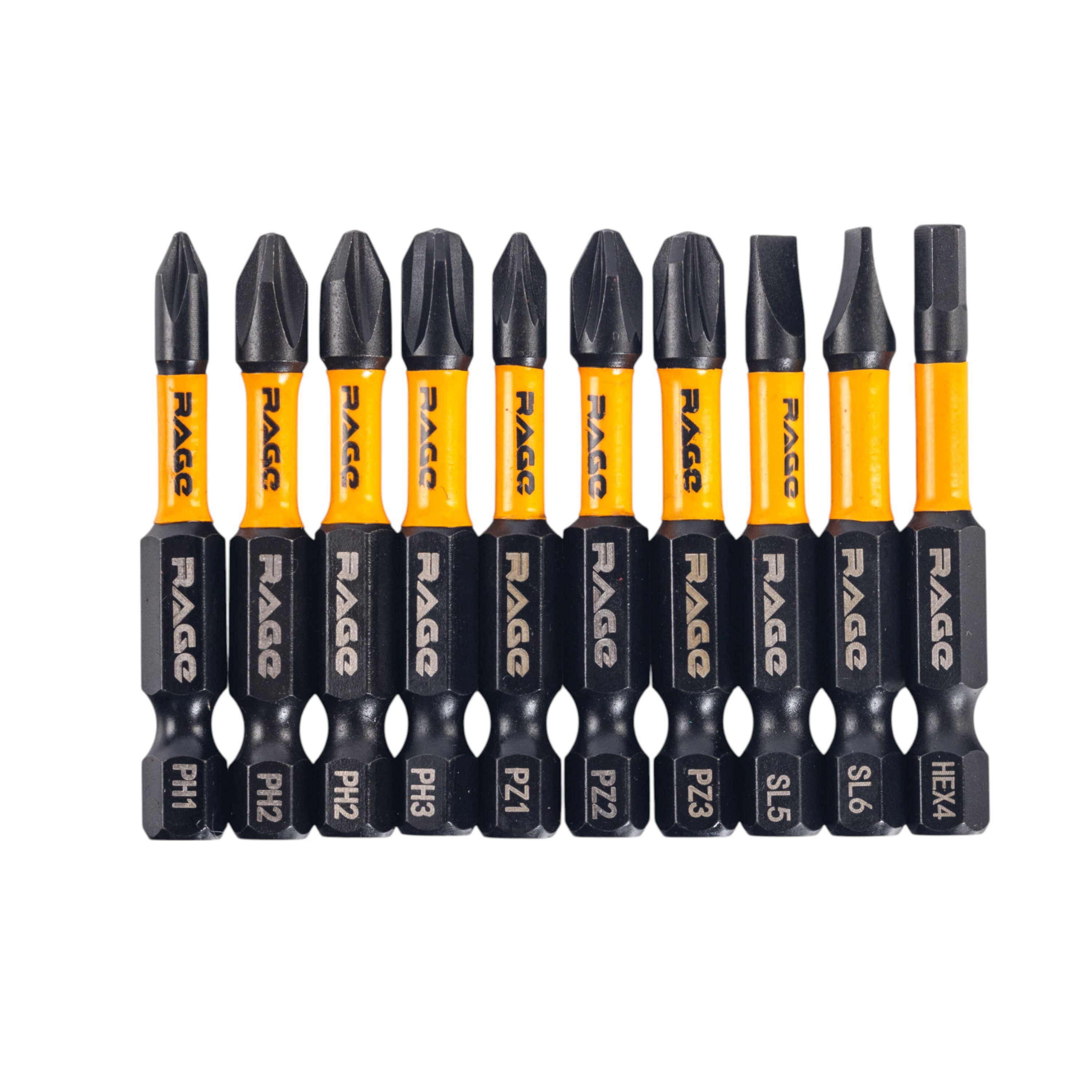 Изображение товара Набор бит ударных Rage 554194 10 шт. с кейсом для монтажных работ