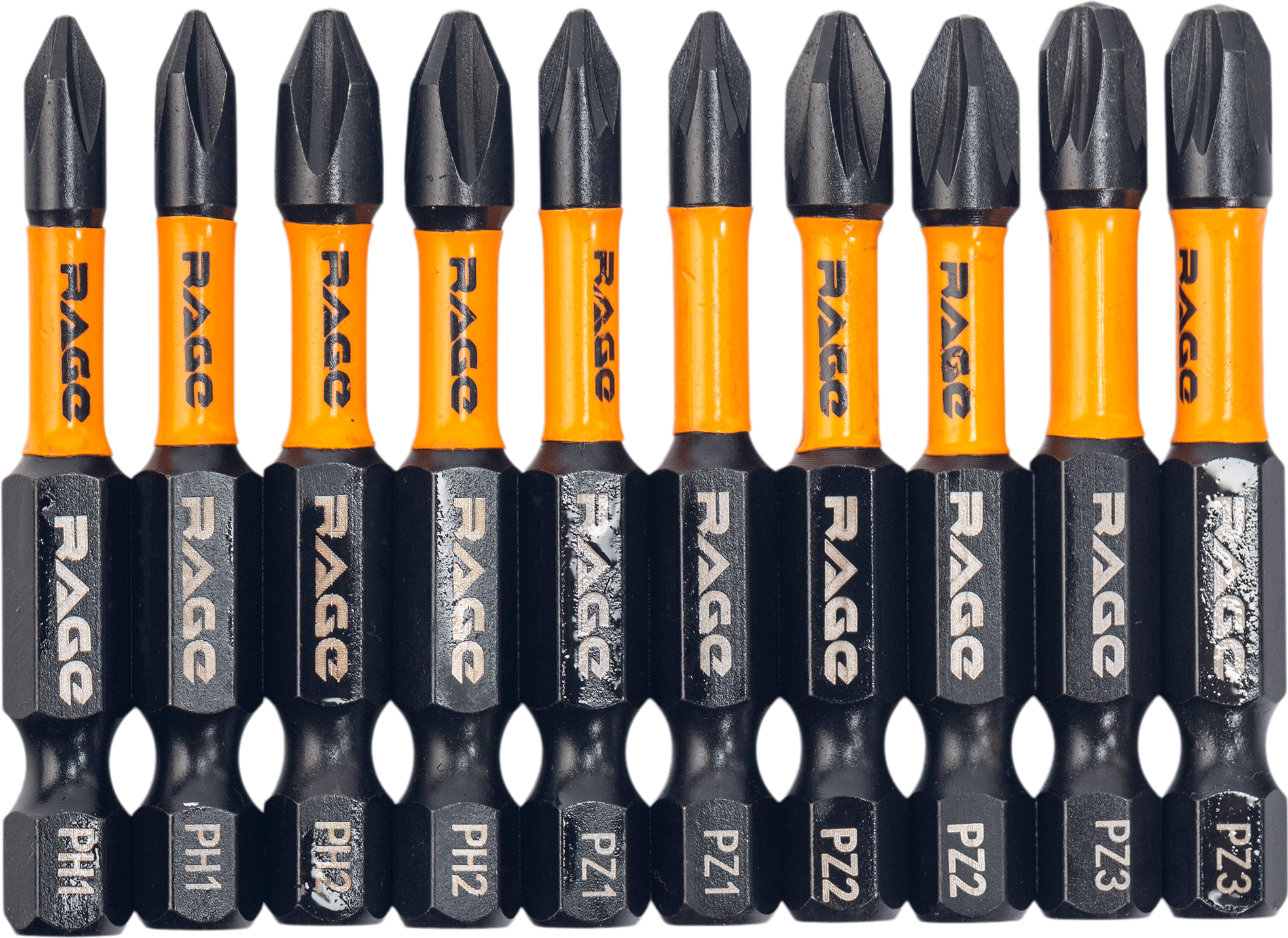 Изображение товара Набор бит ударных магнитных Rage 554192 5 шт. с кейсом для работы с шуруповертами