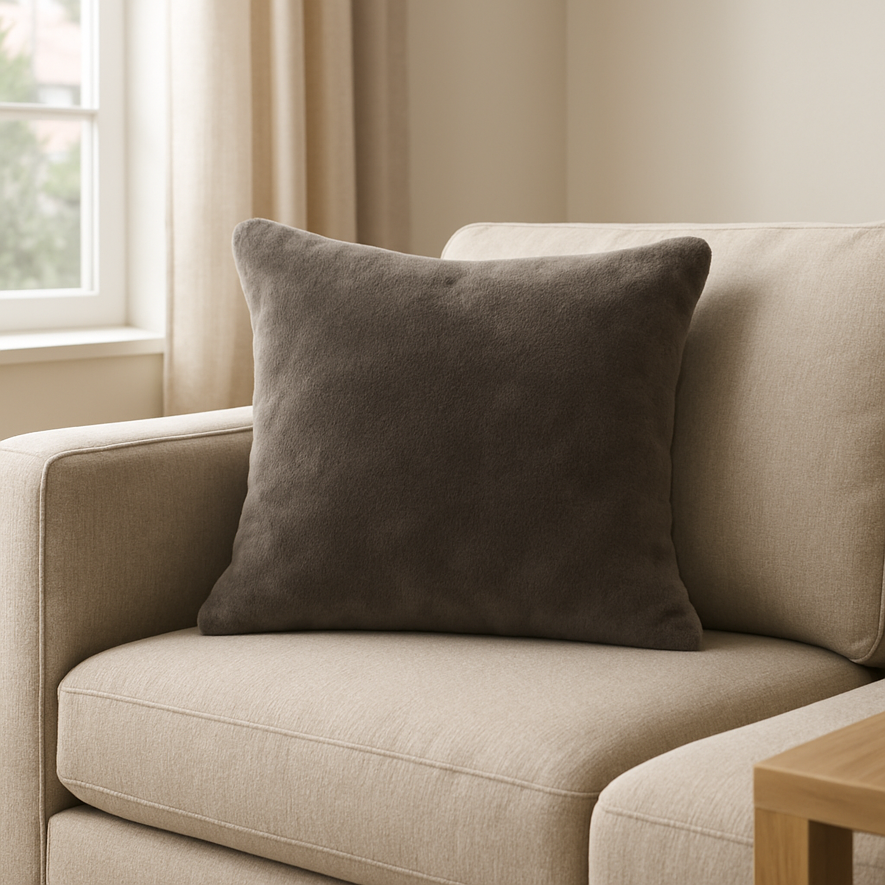 Изображение товара Декоративная подушка Inspire Flandria Fossil 3 45x45 см серо-коричневая