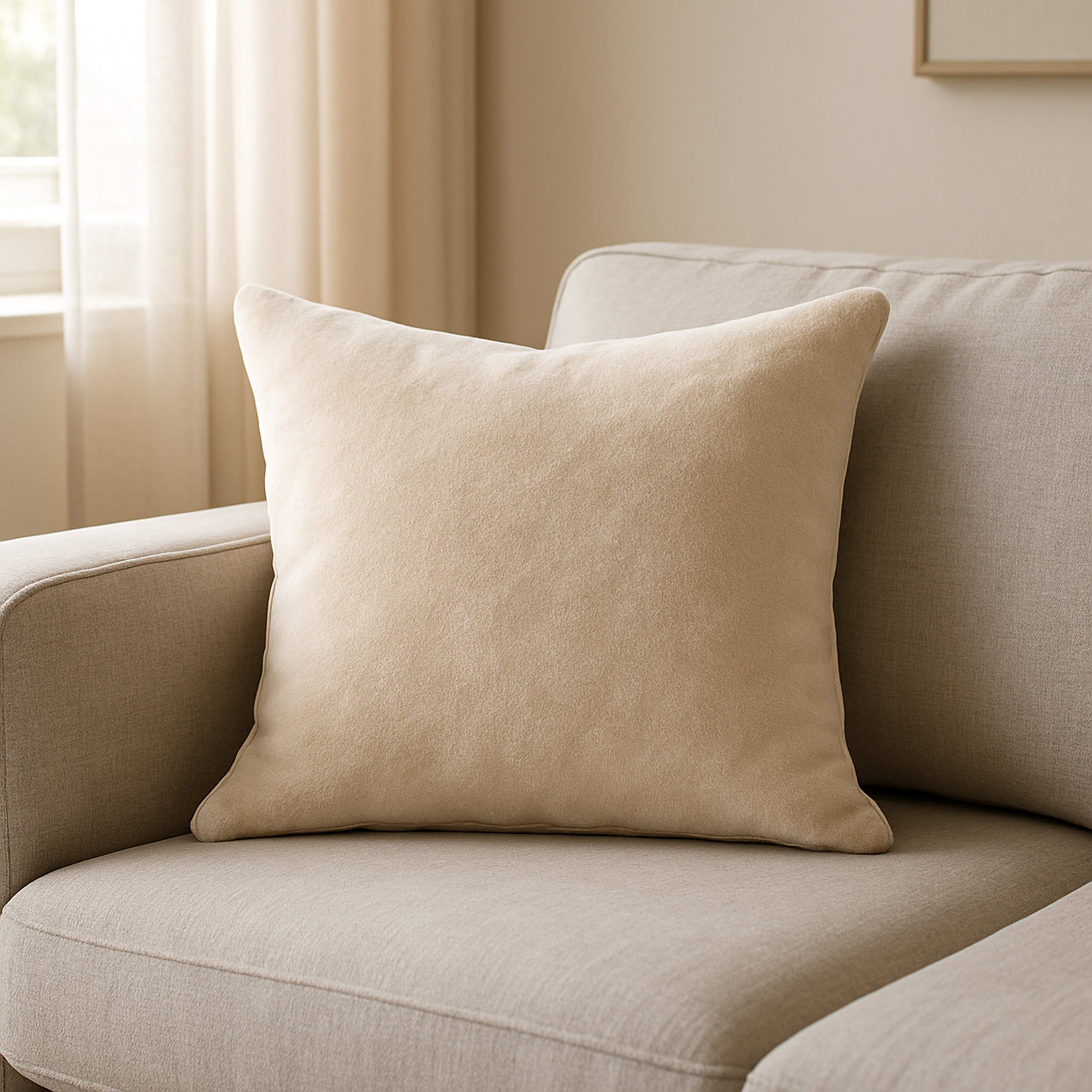 Изображение товара Декоративная подушка Inspire Flandria 45x45 см бежевый мягкий полиэстер