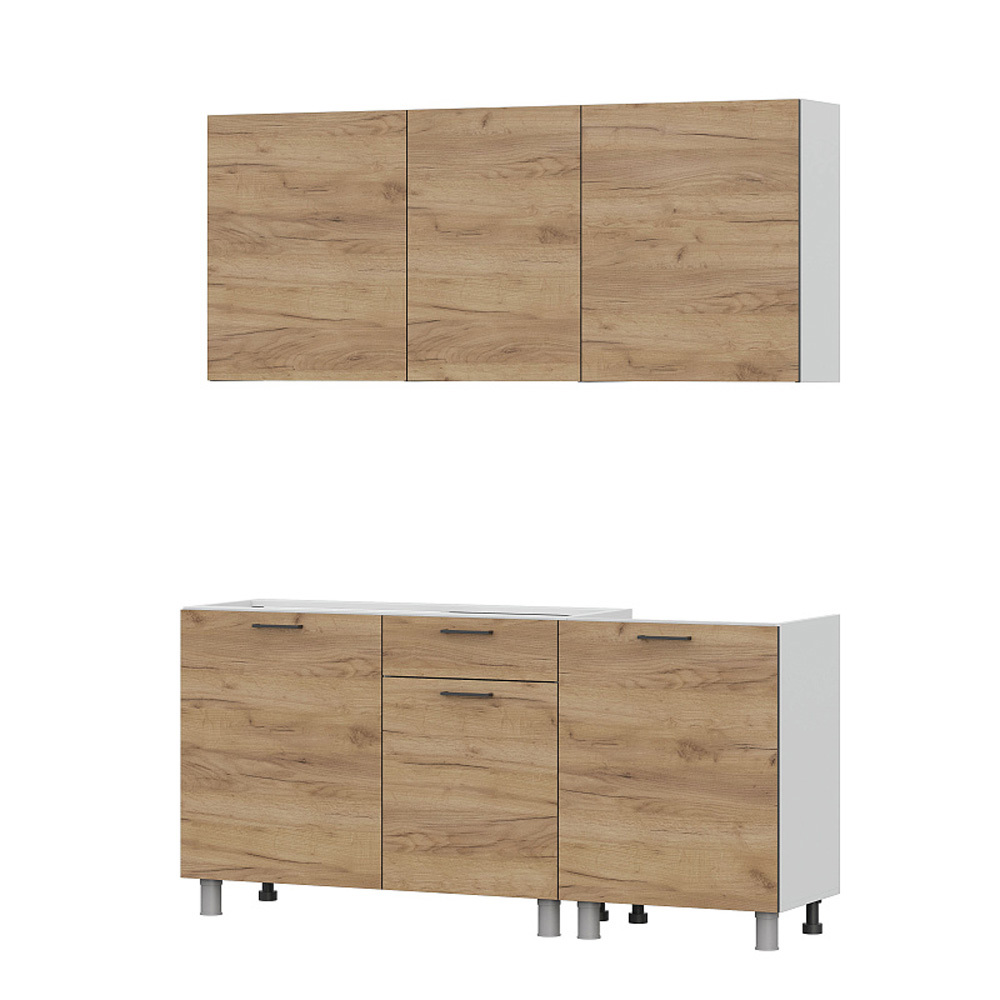 Изображение товара Кухонный гарнитур SV-МЕБЕЛЬ Лаванда 170x217x60 см — дуб крафт, 6 шкафов