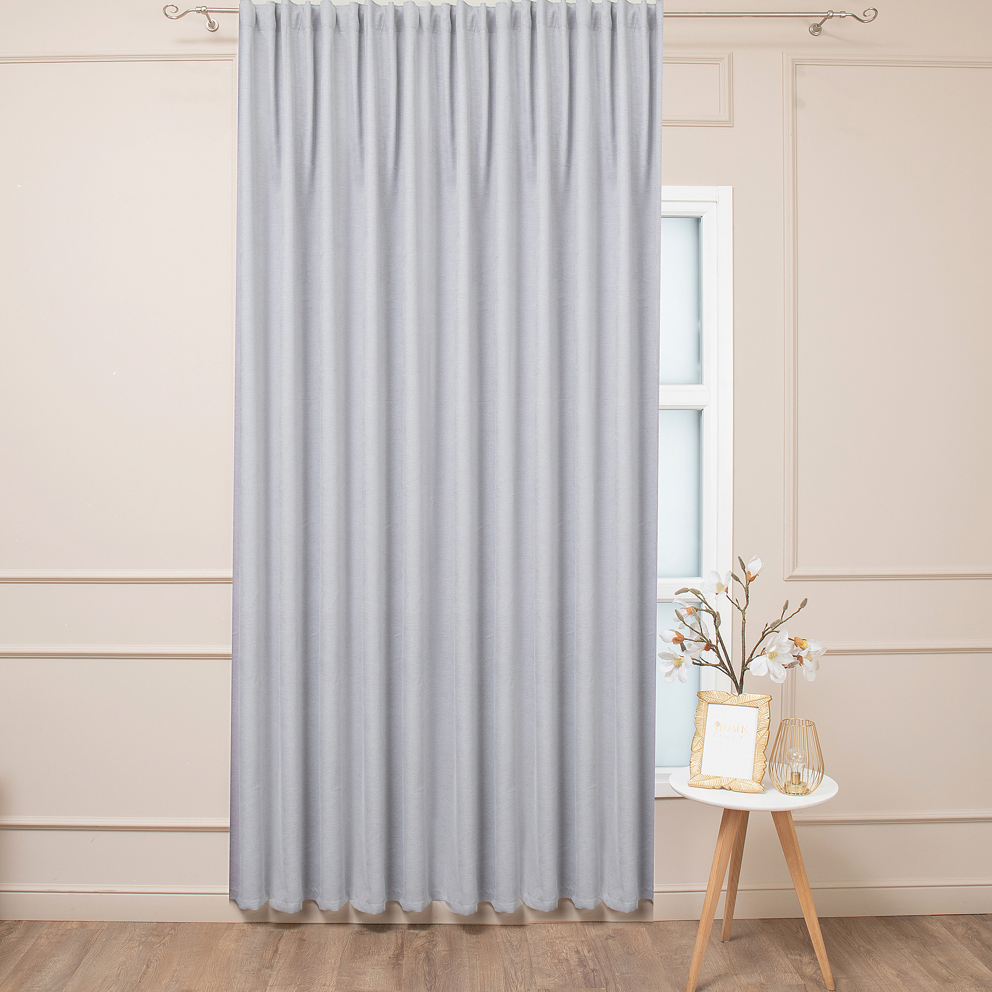 Изображение товара Штора на ленте Калифорния 200x280 см двухсторонняя цвет серый