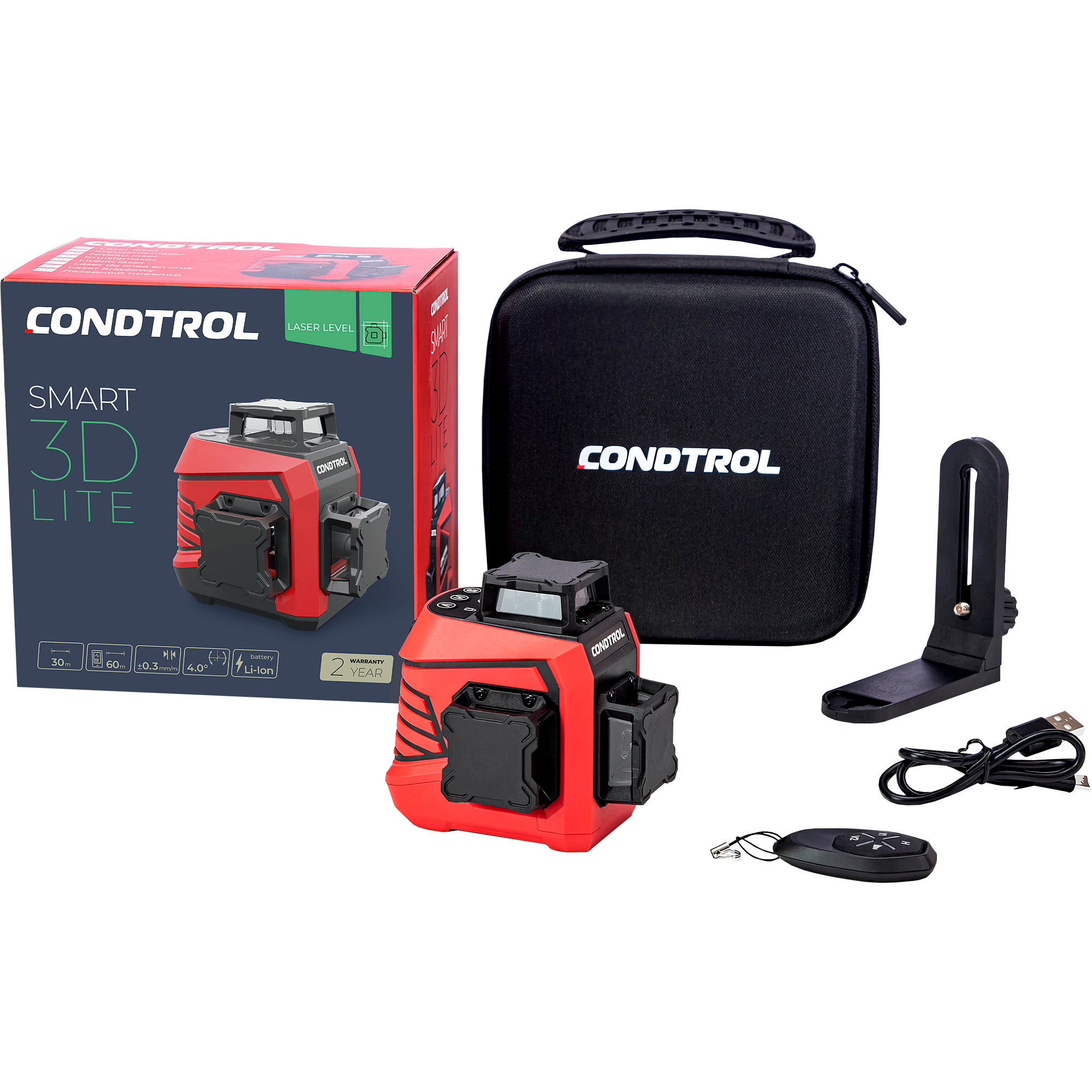Изображение товара Уровень лазерный Condtrol 3D Lite с зеленым лучом, 60 м