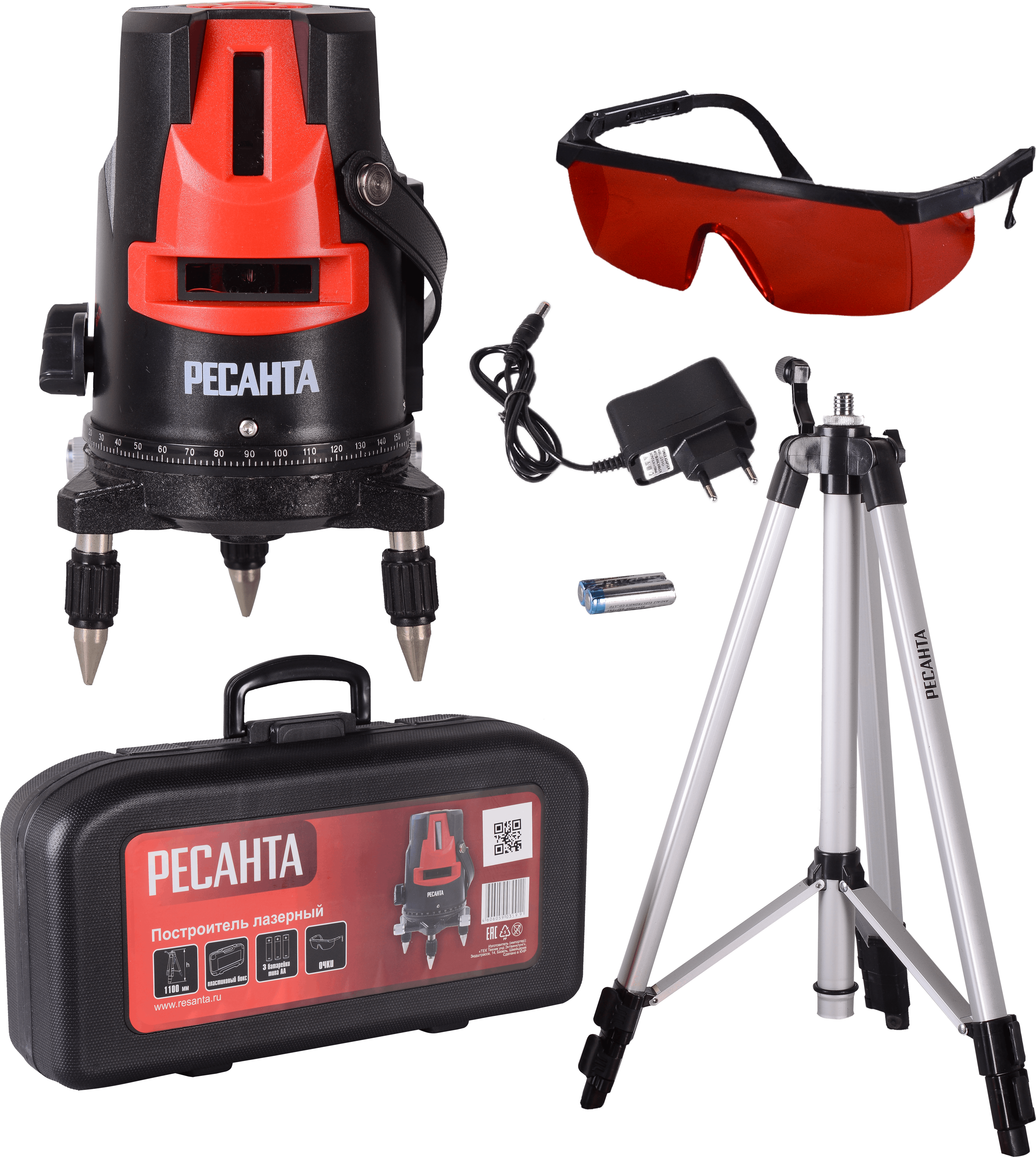 Изображение товара Уровень лазерный ротационный Ресанта ПЛ-635ЛМ 30м штатив в комплекте