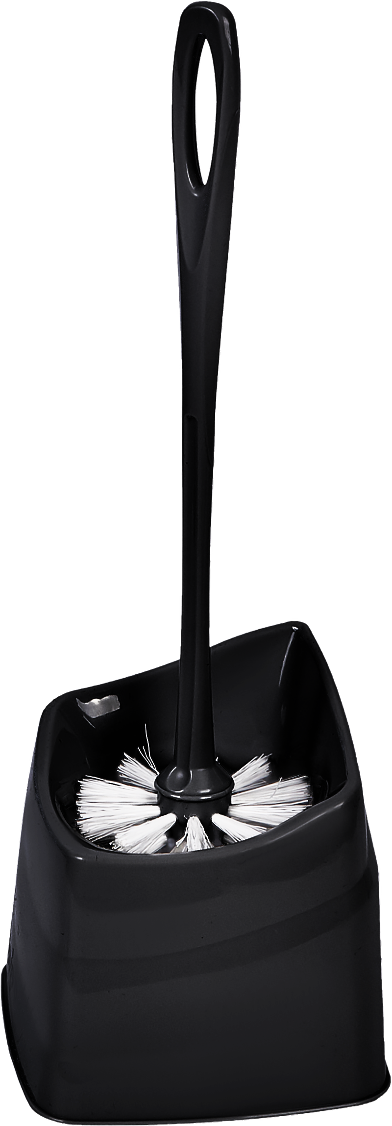 Изображение товара Эршик для унитаза Spin&Clean Step черный глянцевый 16x35 см