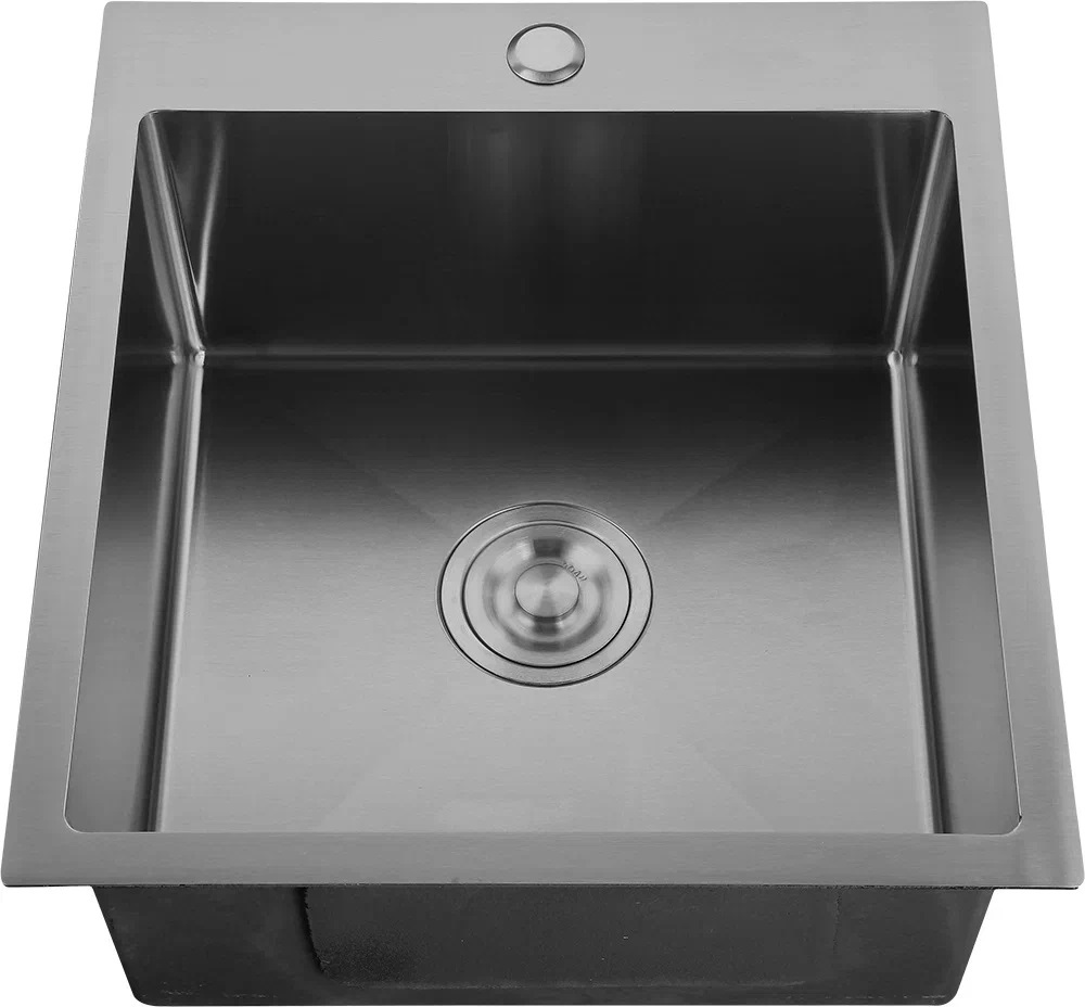 Изображение товара Врезная мойка Granfest 4844 PVD графит 48.5x44x21.5 см нержавеющая сталь