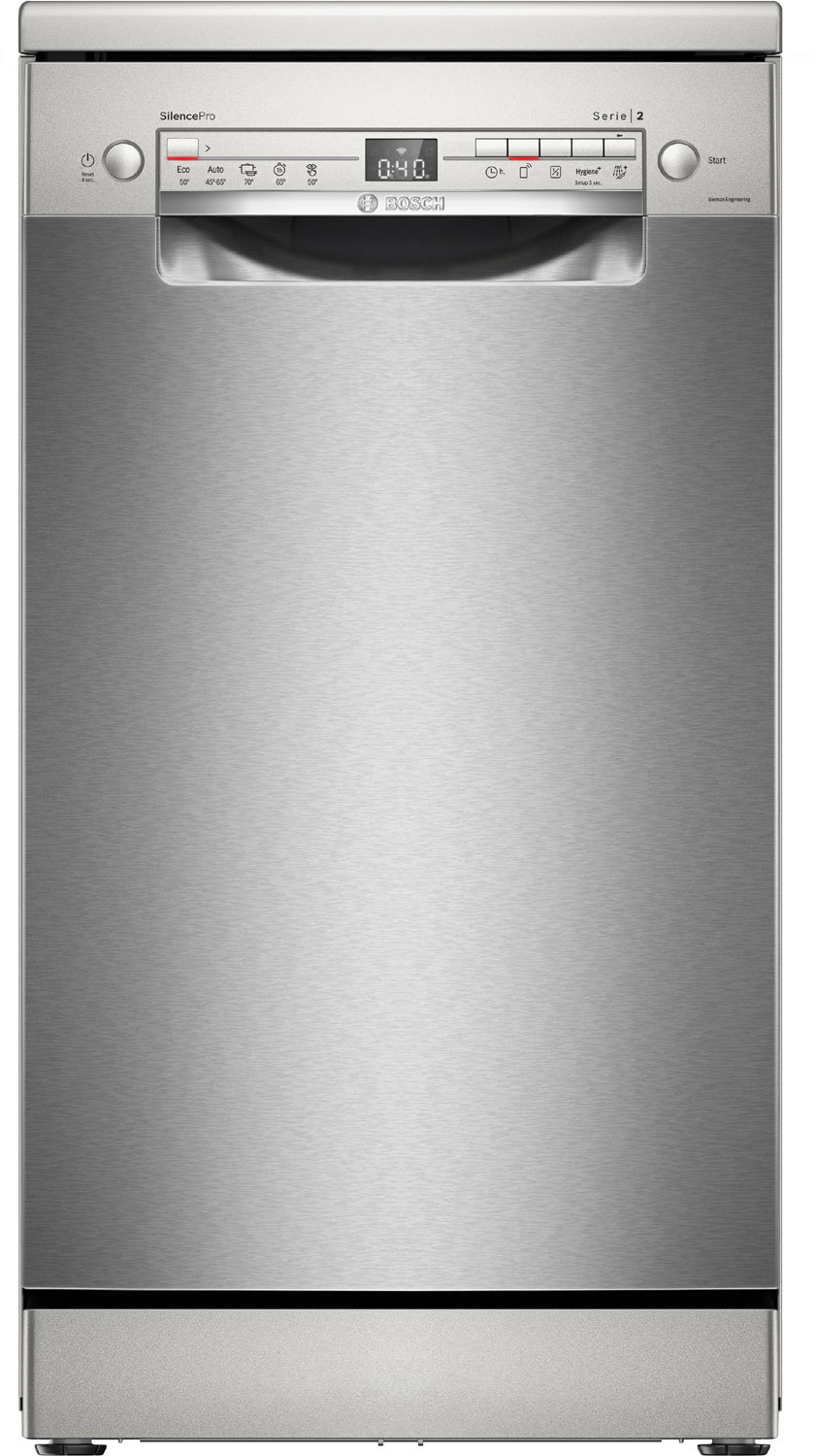 Изображение товара Отдельностоящая посудомоечная машина Bosch SPS2HMI54Q 45 см 5 программ цвет серебристый Изображение товара Отдельностоящая посудомоечная машина Bosch SPS2HMI54Q 45 см 5 программ цвет серебристый