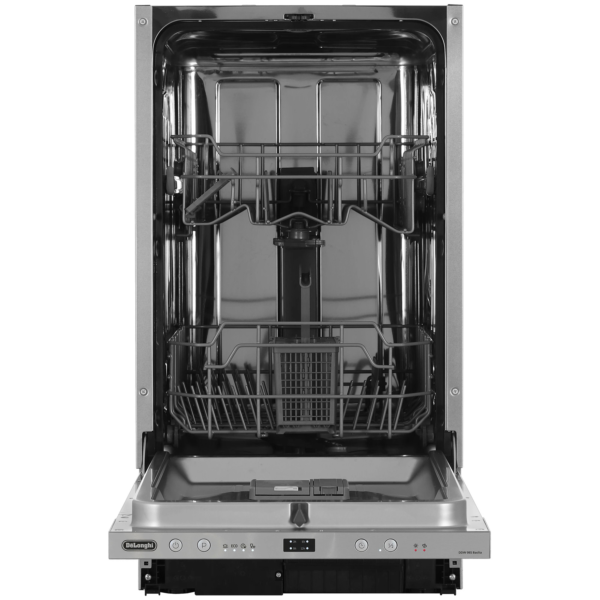 Изображение товара Встраиваемая посудомоечная машина Delonghi DDW06S Basilia 44.8 см серый Изображение товара Встраиваемая посудомоечная машина Delonghi DDW06S Basilia 44.8 см серый