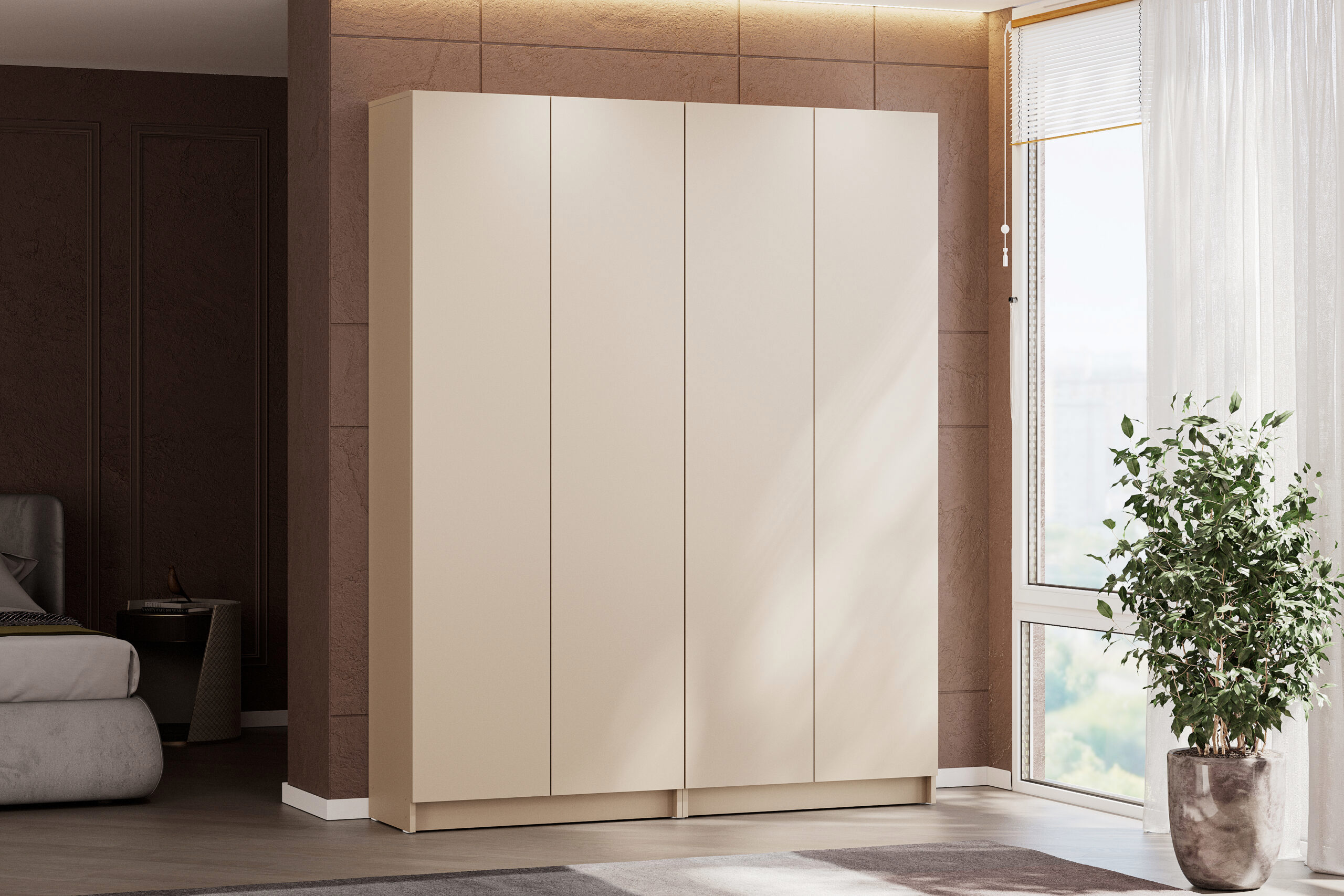 Изображение товара Шкаф распашной Арника Бали с 4 дверями 160.2x200x38 см ЛДСП цвет меланж