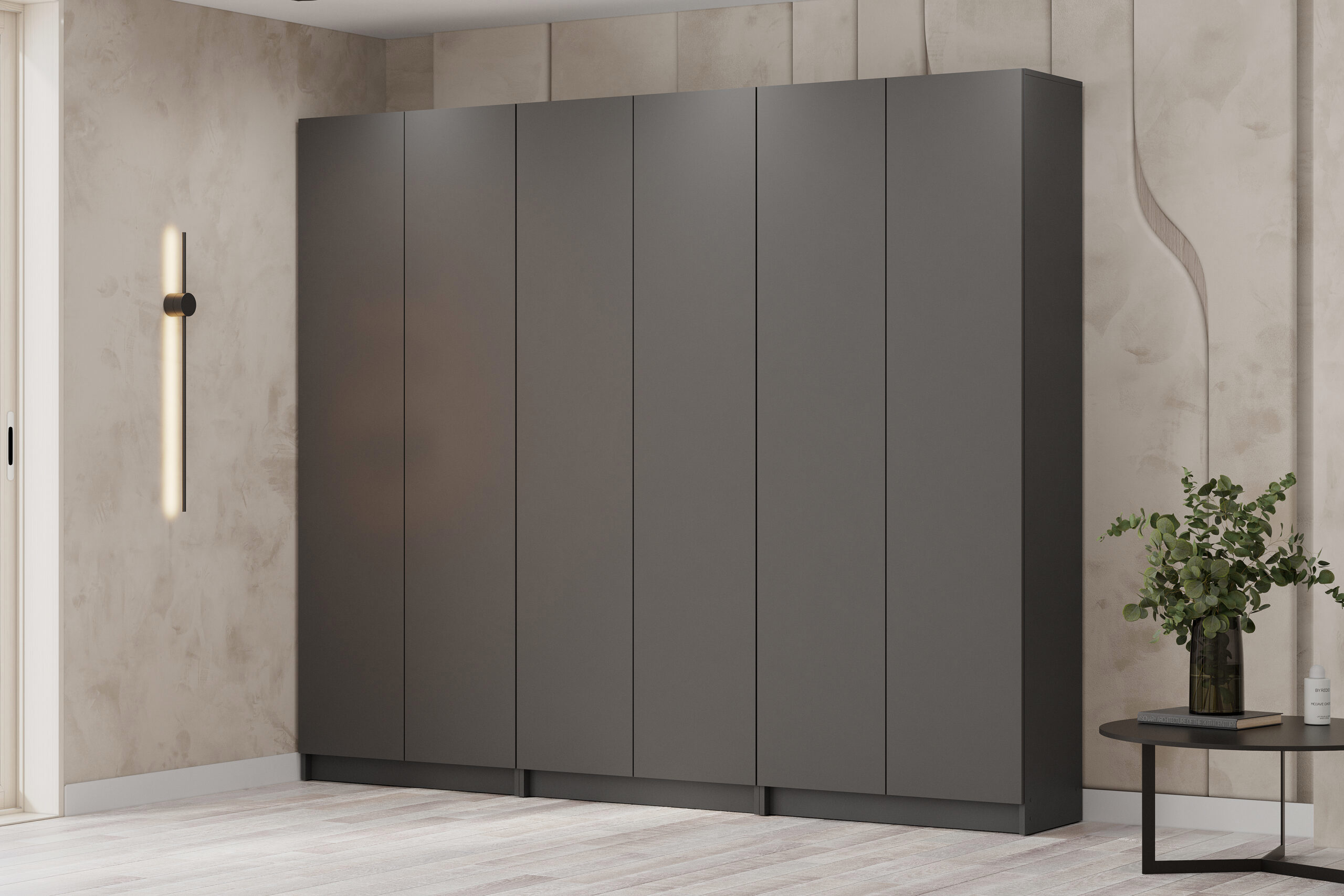 Изображение товара Шкаф распашной Арника Бали с 6 дверями 240.3x200x38 см ЛДСП цвет графит серый