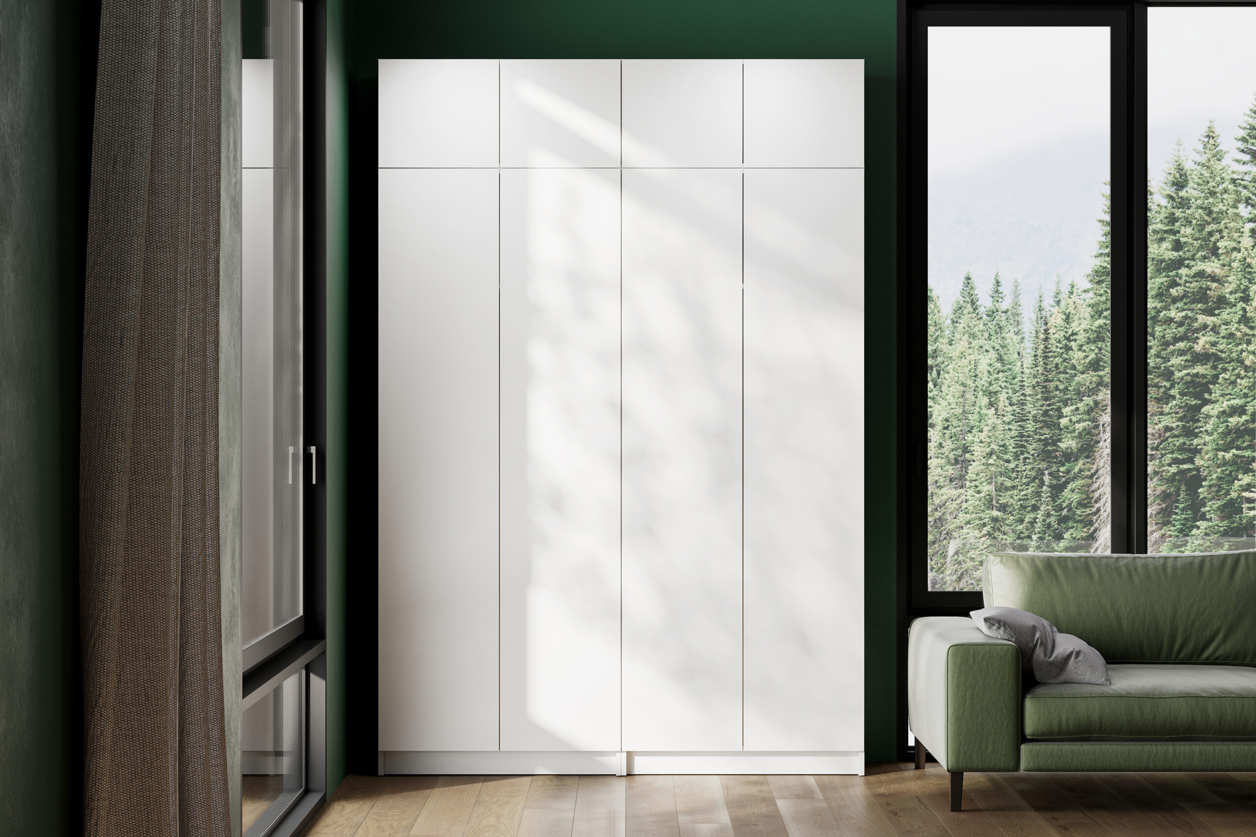 Изображение товара Шкаф распашной Арника Бали с 8 дверями 160.2x236x38 см белый ЛДСП современный стиль