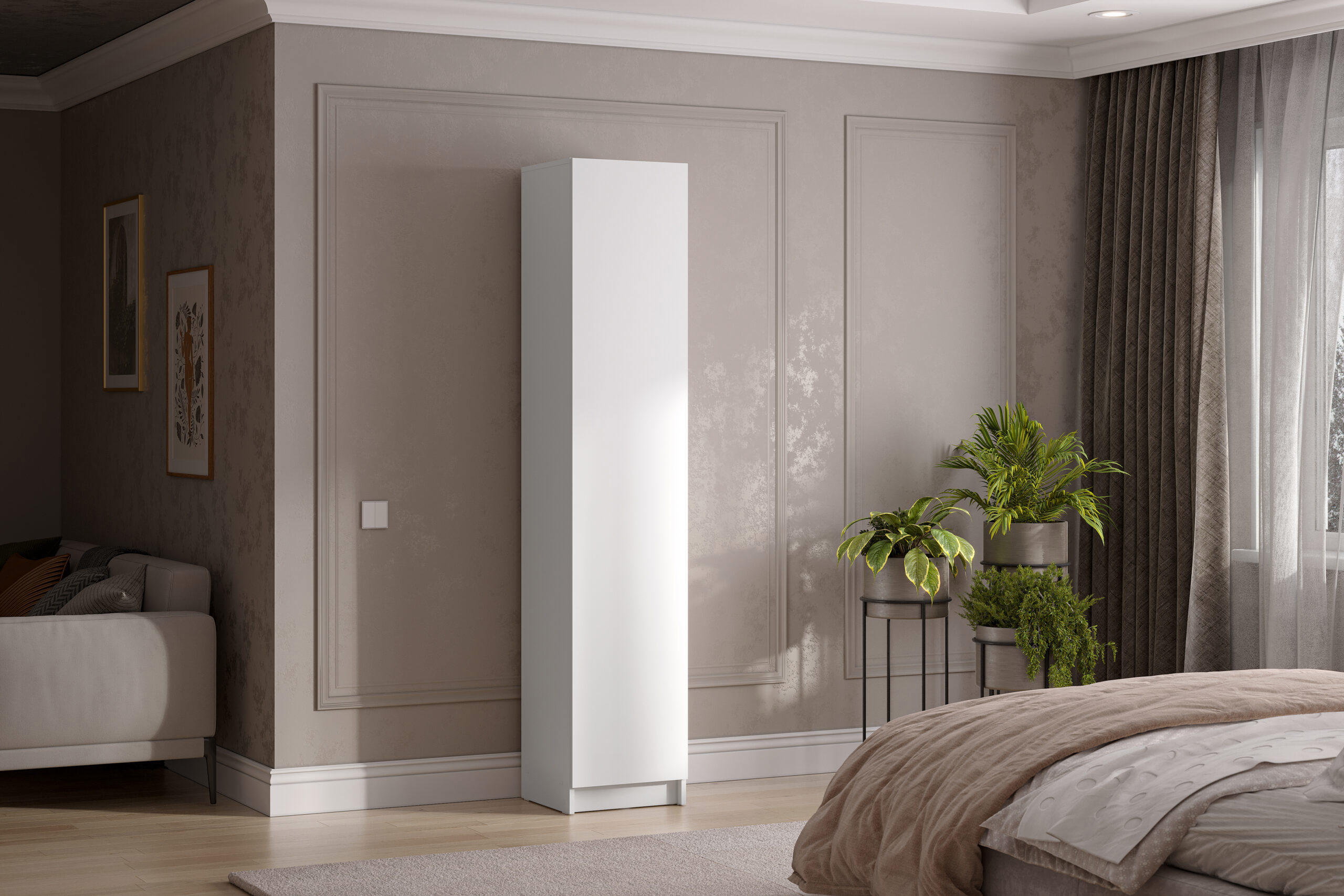 Изображение товара Шкаф распашной Арника Бали с 1 дверью 40.1x200x38 см ЛДСП цвет белый