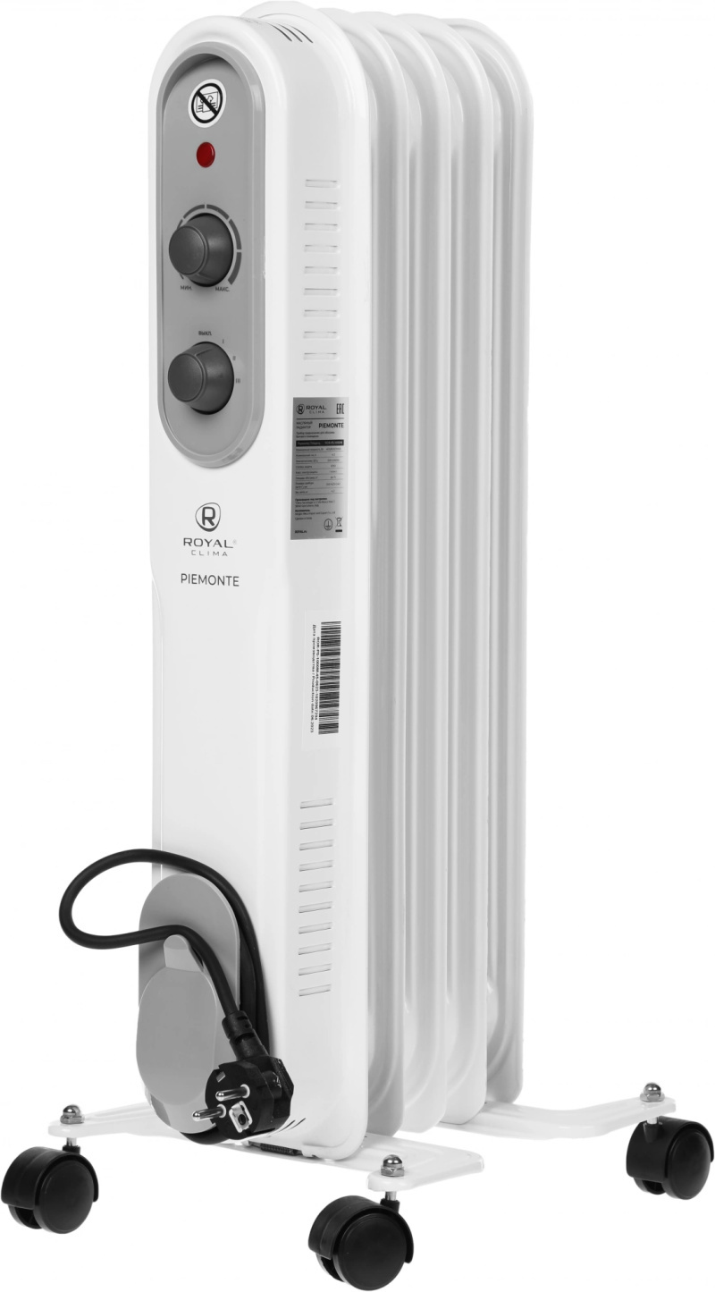 Изображение товара Радиатор масляный Royal Clima Piemonte ROR-P5-1000M 1000Вт белый