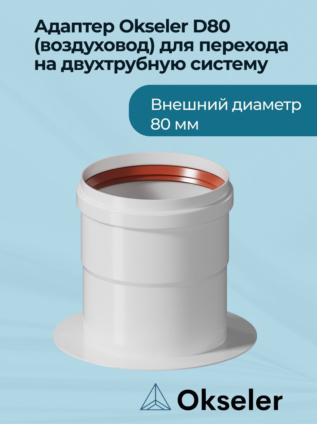 Изображение товара Комплект дымохода коаксильный Okseler D80 114x114 мм оцинкованная сталь
