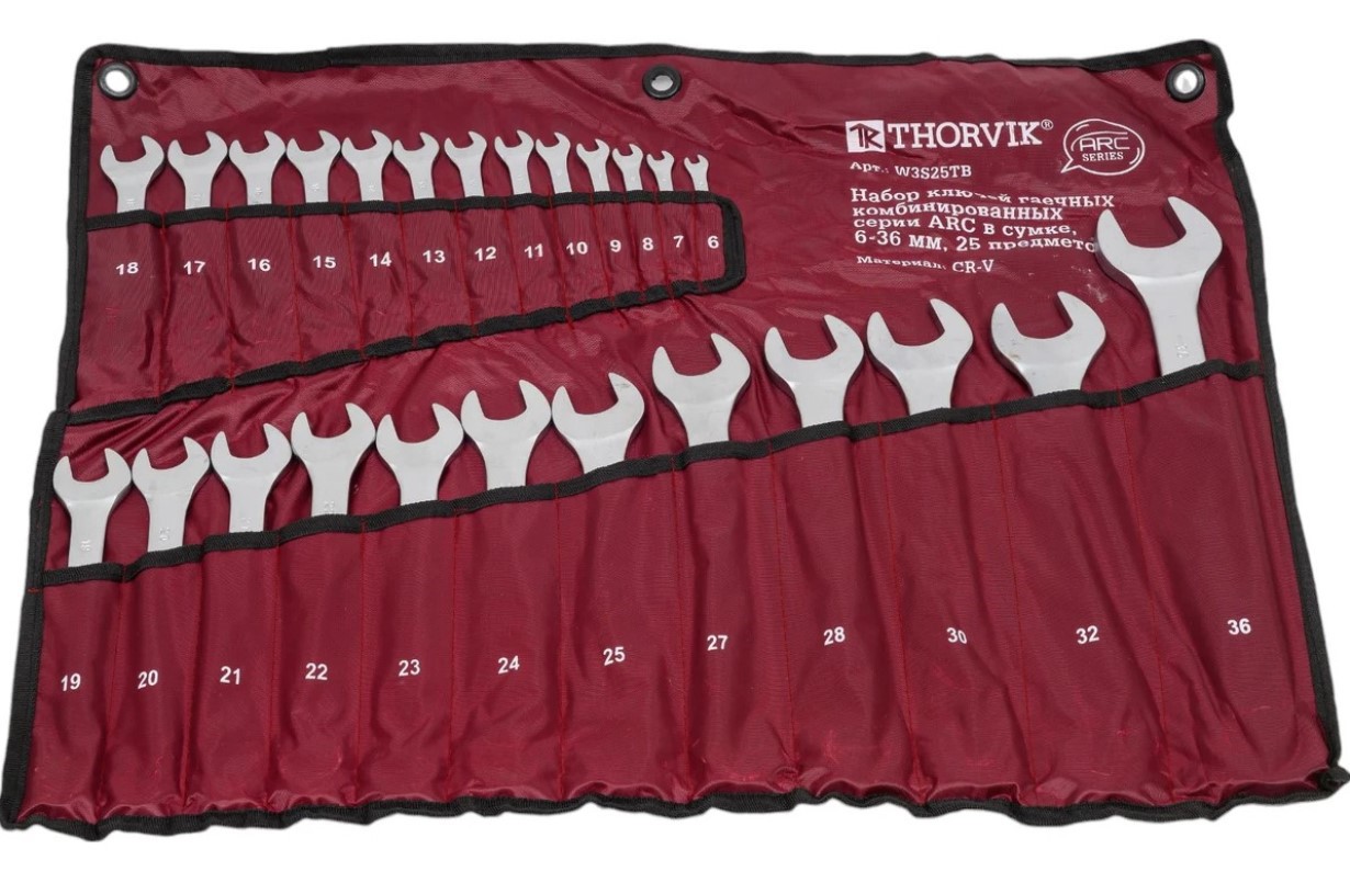 Изображение товара Набор ключей комбинированных Thorvik W3S25TB 25 шт