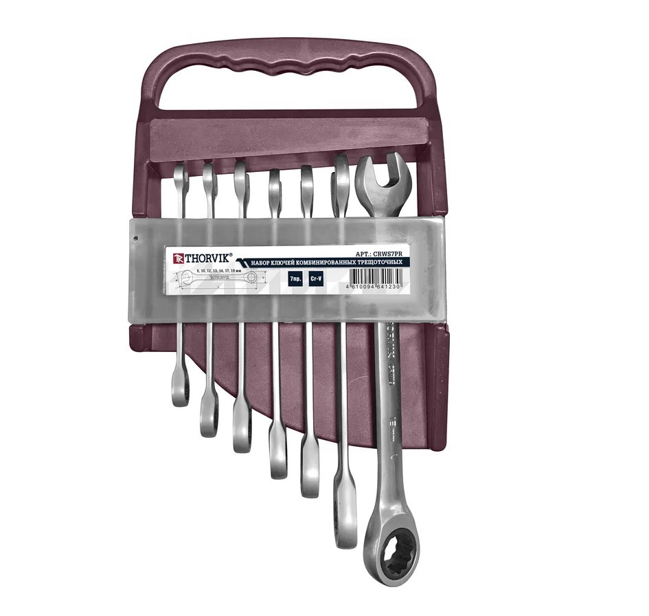 Изображение товара Набор ключей комбинированных Thorvik CRWS12PR 12 шт 8-19 мм