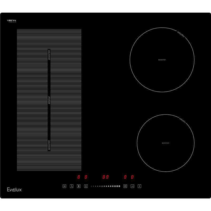 Изображение товара Индукционная варочная панель Evelux EHI 6045 59 см 4 конфорки цвет черный.