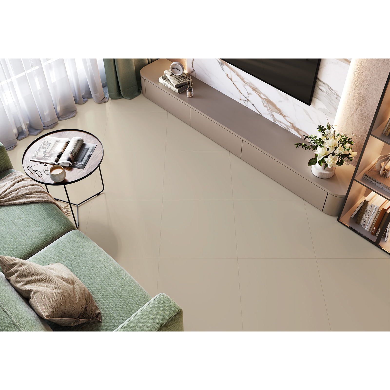 Изображение товара Керамогранит Alma ceramica Spector 60x60 см темно-бежевый для пола и стен