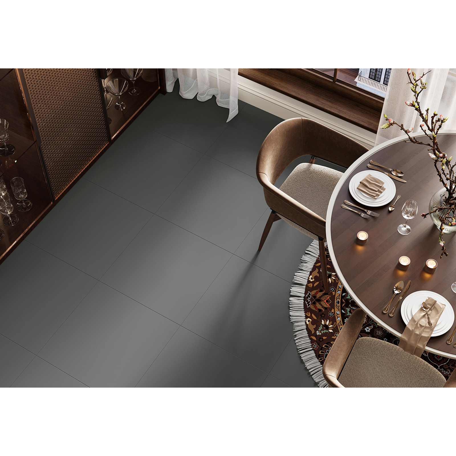 Изображение товара Керамогранит Alma ceramica Spector 60x60см темно-серый R10 морозостойкий