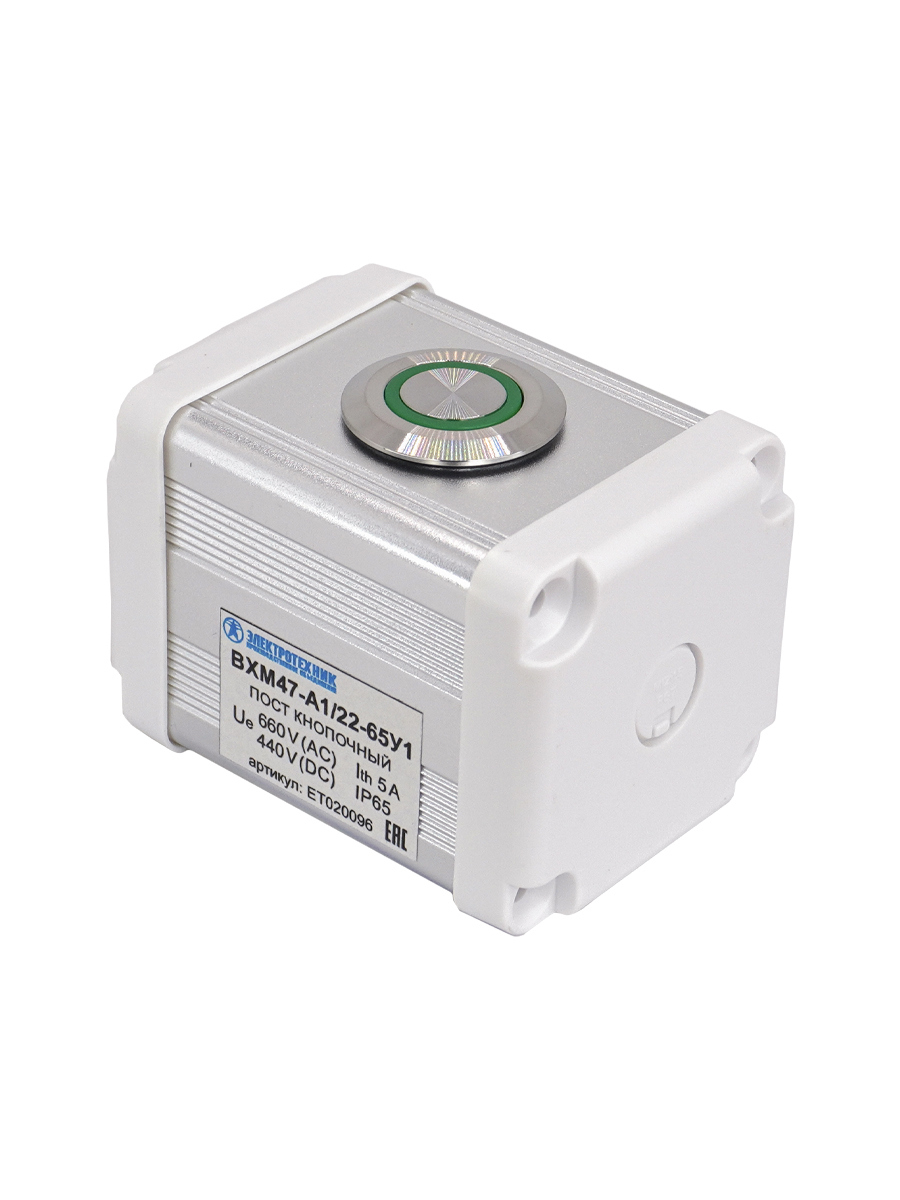 Изображение товара Пост управления Электротехник BXM47-A1/22-65У1 1 модуль IP65 цвет зеленый алюминиевый сплав