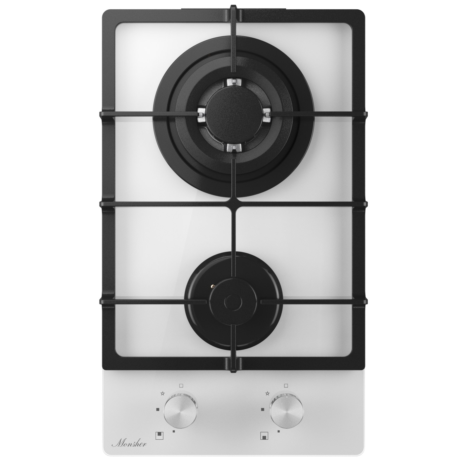 Изображение товара Газовая варочная панель Monsher MGG 33 Blanc 2 конфорки белая 30 см