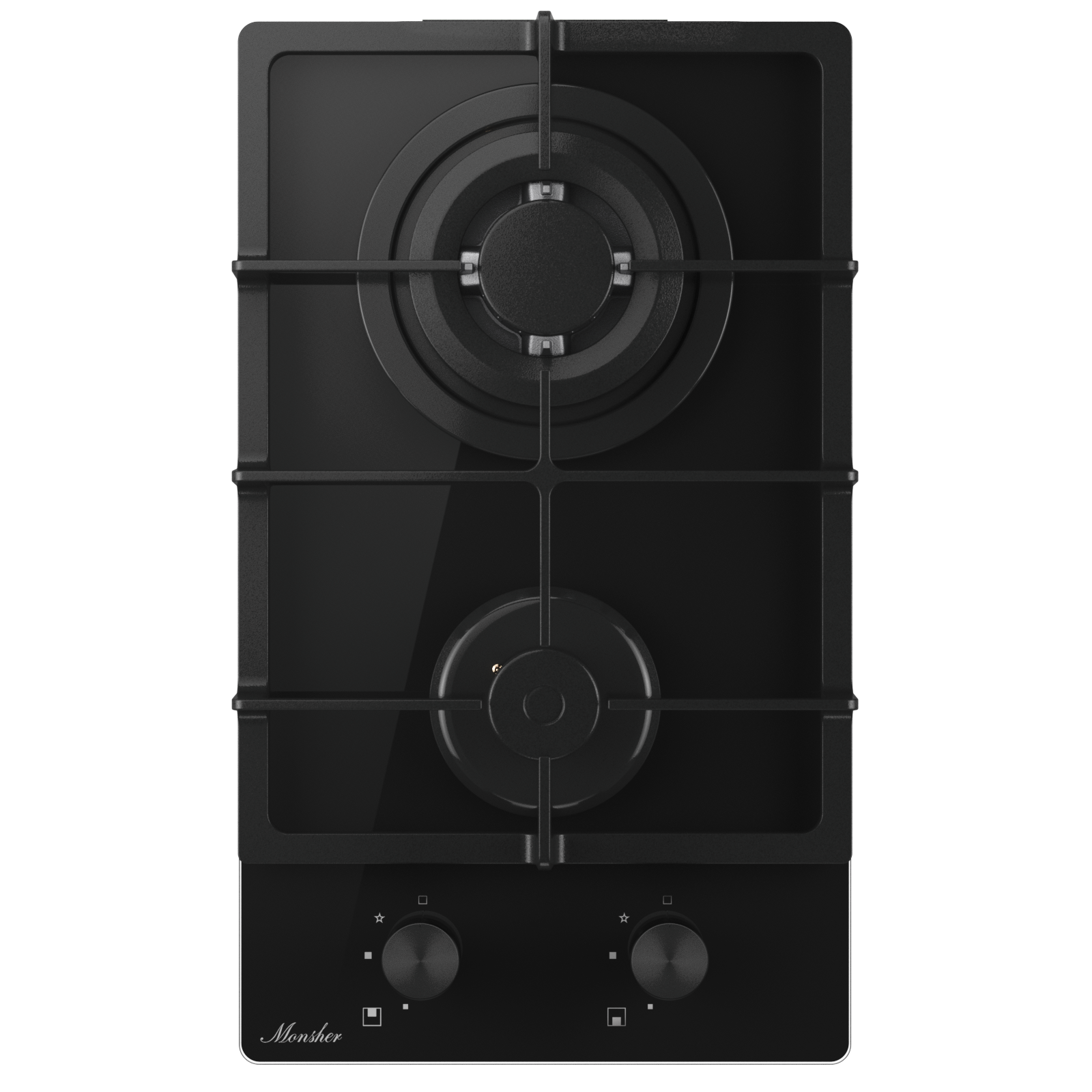 Изображение товара Газовая варочная панель Monsher MGG 33 Noir 30 см 2 конфорки черный