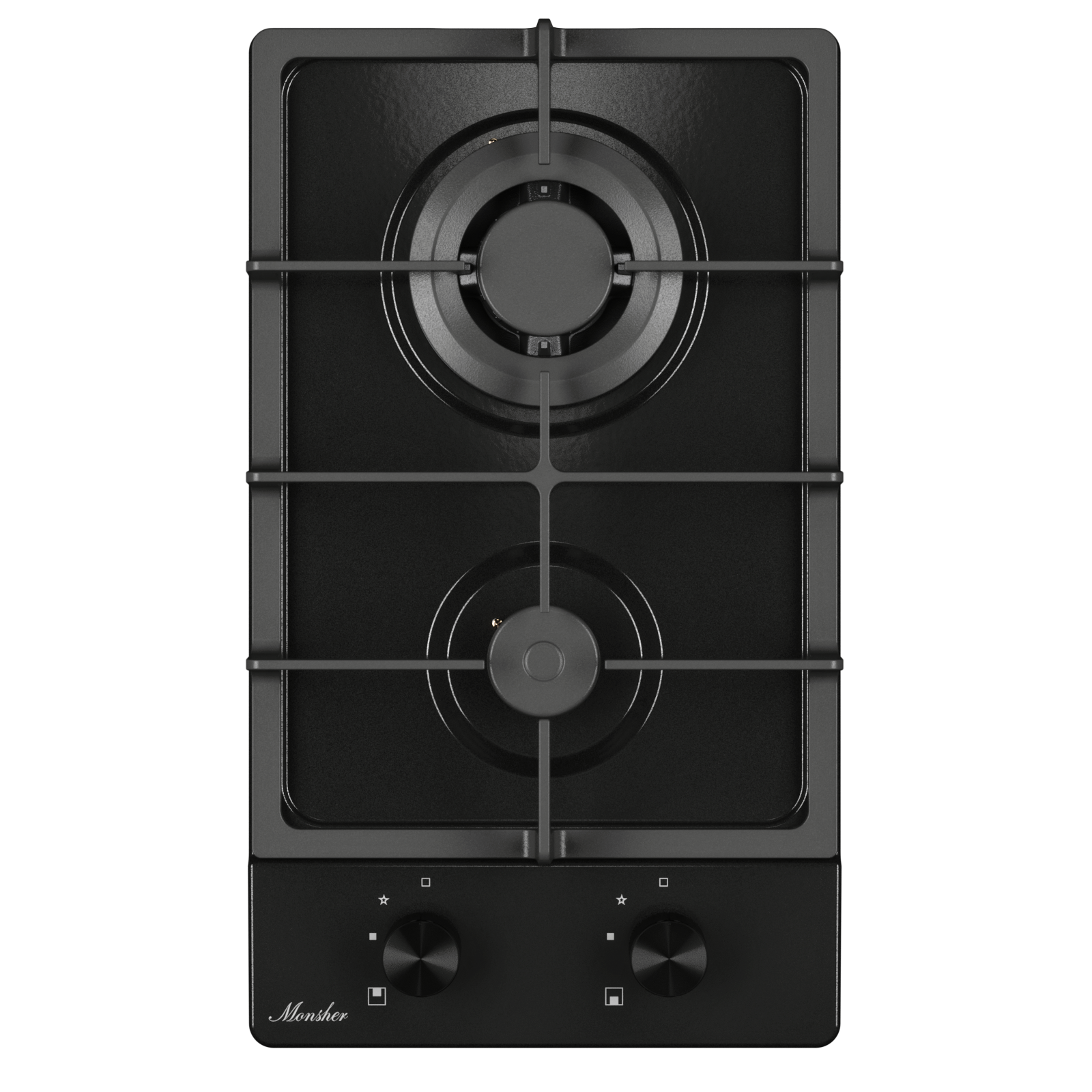 Изображение товара Газовая варочная панель Monsher MSG 33 Noir 29 см 2 конфорки цвет черный