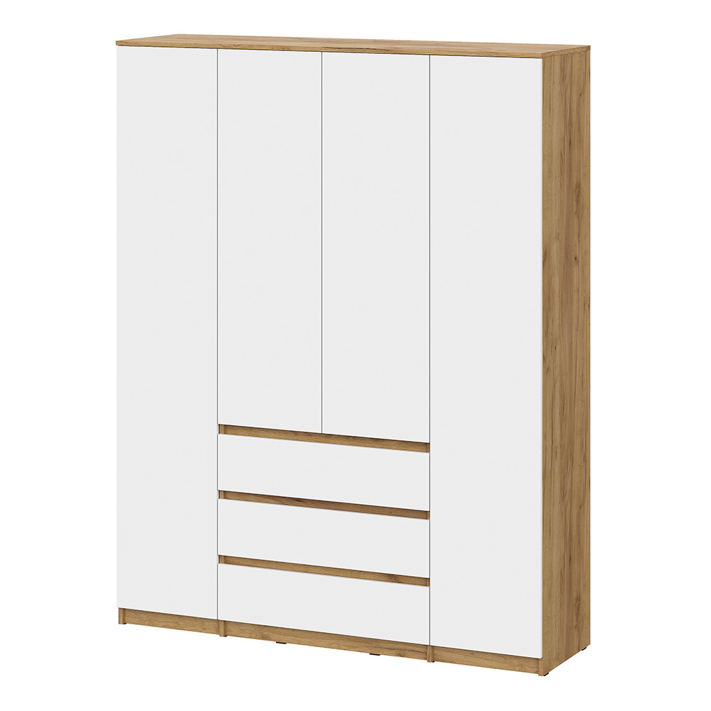 Изображение товара Шкаф распашной Арника Денвер 4 двери 160.1x205.2x46.2 см белый дуб золотой