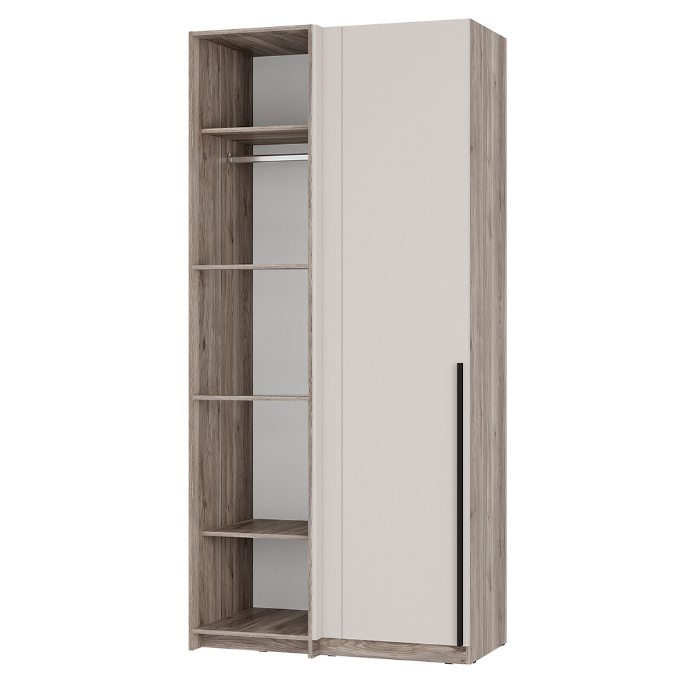 Изображение товара Шкаф распашной угловой Урбан с 1 дверью и полками цвет дуб смоки Кашемир