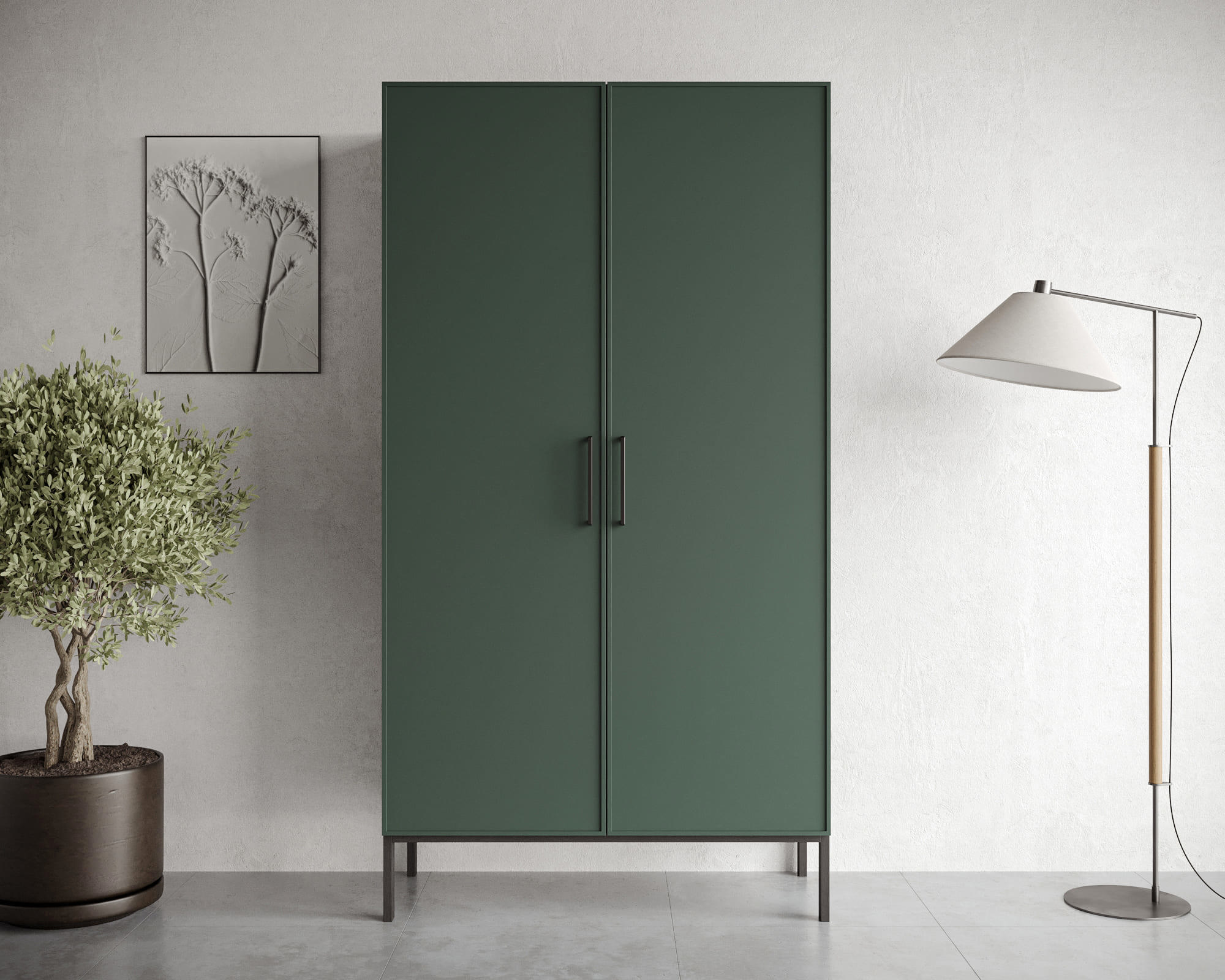 Изображение товара Шкаф-витрина 100x190 см Nicole Этажерка МДФ цвет зеленый