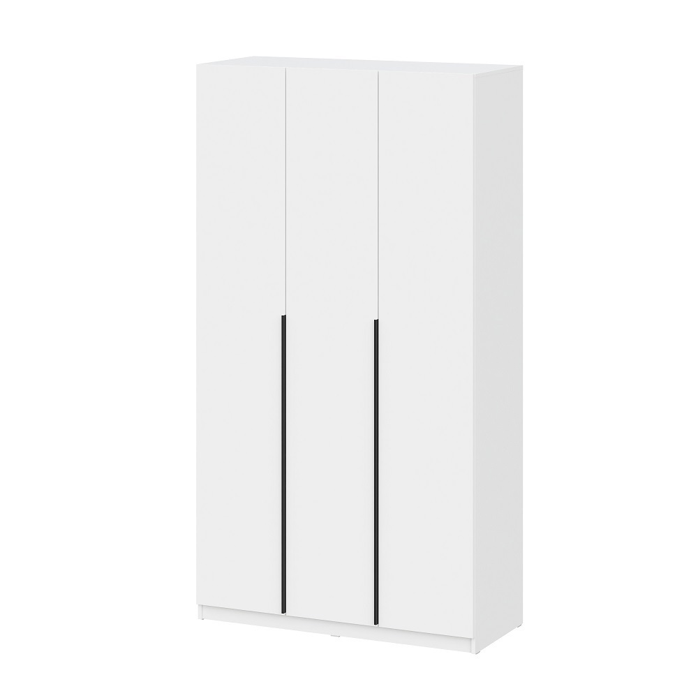 Изображение товара Стильный распашной шкаф Арника с 3 дверями и 7 полками для дома 120x221 см белый