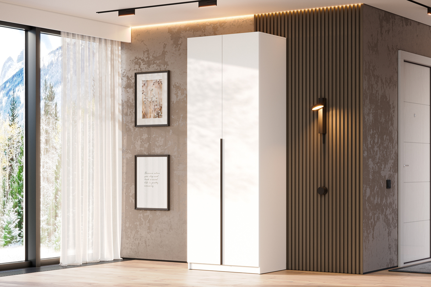 Изображение товара Шкаф распашной Арника Шк с 2 дверями 80.1x221.6x50.6 см ЛДСП цвет белый